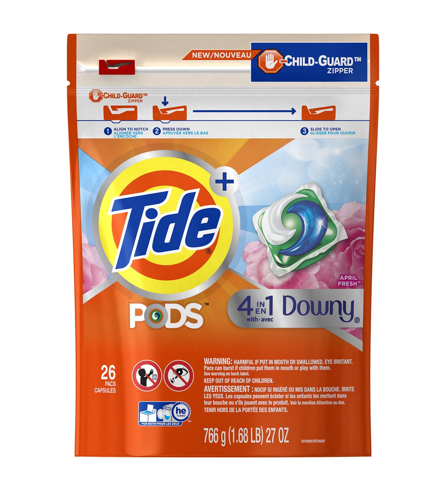 Shop Tide Pods Plus Downy HE Turbo Laundry Detergent Pacs - April Fresh 26 ct | International Shipping Available - Buy Online on GoSupps.com