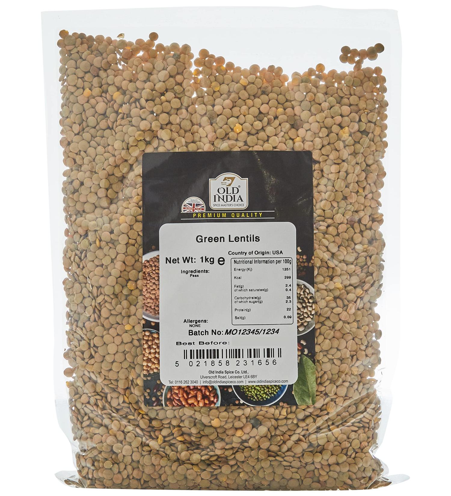 Old India Green Lentils - 1kg Pack of 1 | Premium Quality - Buy Online on GoSupps.com