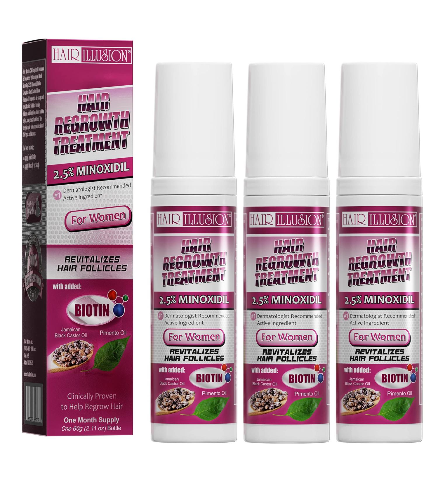 3 Month Supply Minoxidil 2.5% Foam Hair Regrowth Treatment with Biotin, Jamaican Black Castor Oil, Pimento Oil - 2.11 oz (Pack of 3) - Buy Online on GoSupps.com