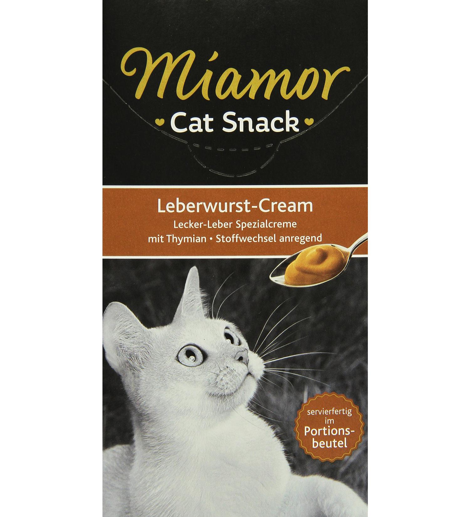 Miamor Cat Snack Liver Sausage Cream - Tasty Treats for Cats | 11x6x15g - International Shipping Available - Buy Online on GoSupps.com