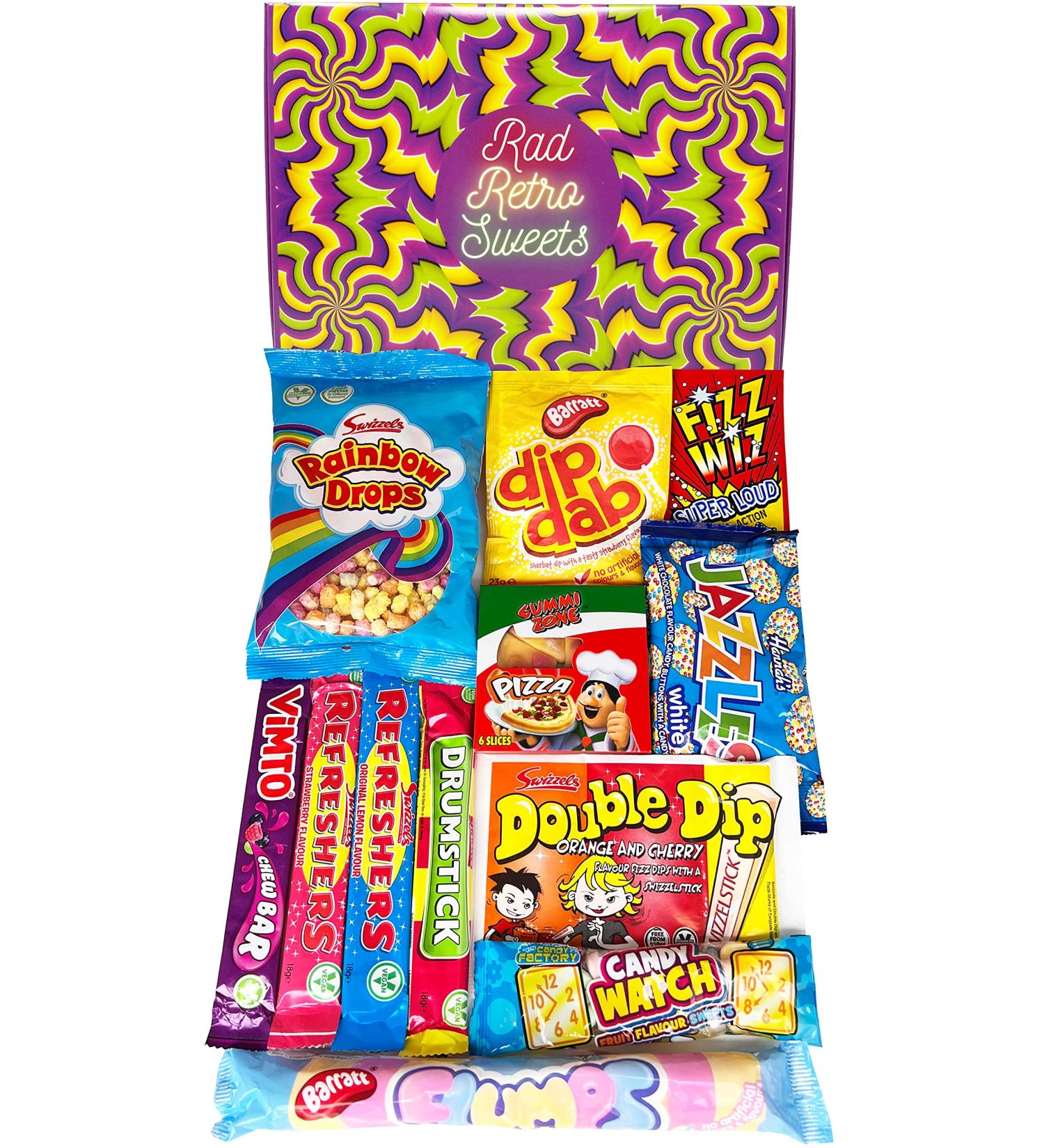Sweets. Retro Sweets Hamper Gift Box. Care Package Present for Happy Birthday Thank You Get Well Soon Christmas. - Buy Online on GoSupps.com