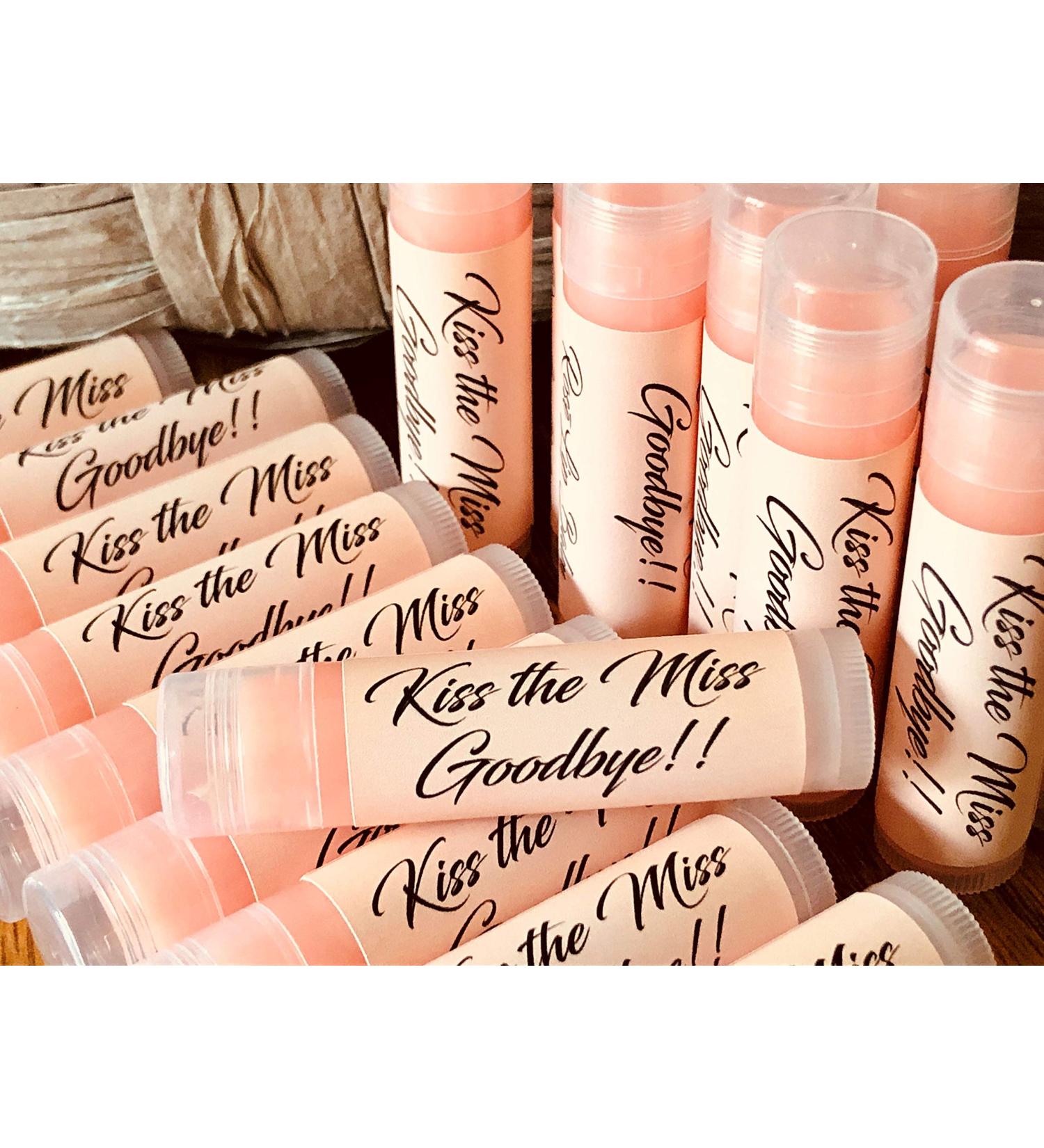 Kiss the Miss Goodbye Bridal Shower Lip Balms - Bachelorette Party Favor - Buy Online on GoSupps.com