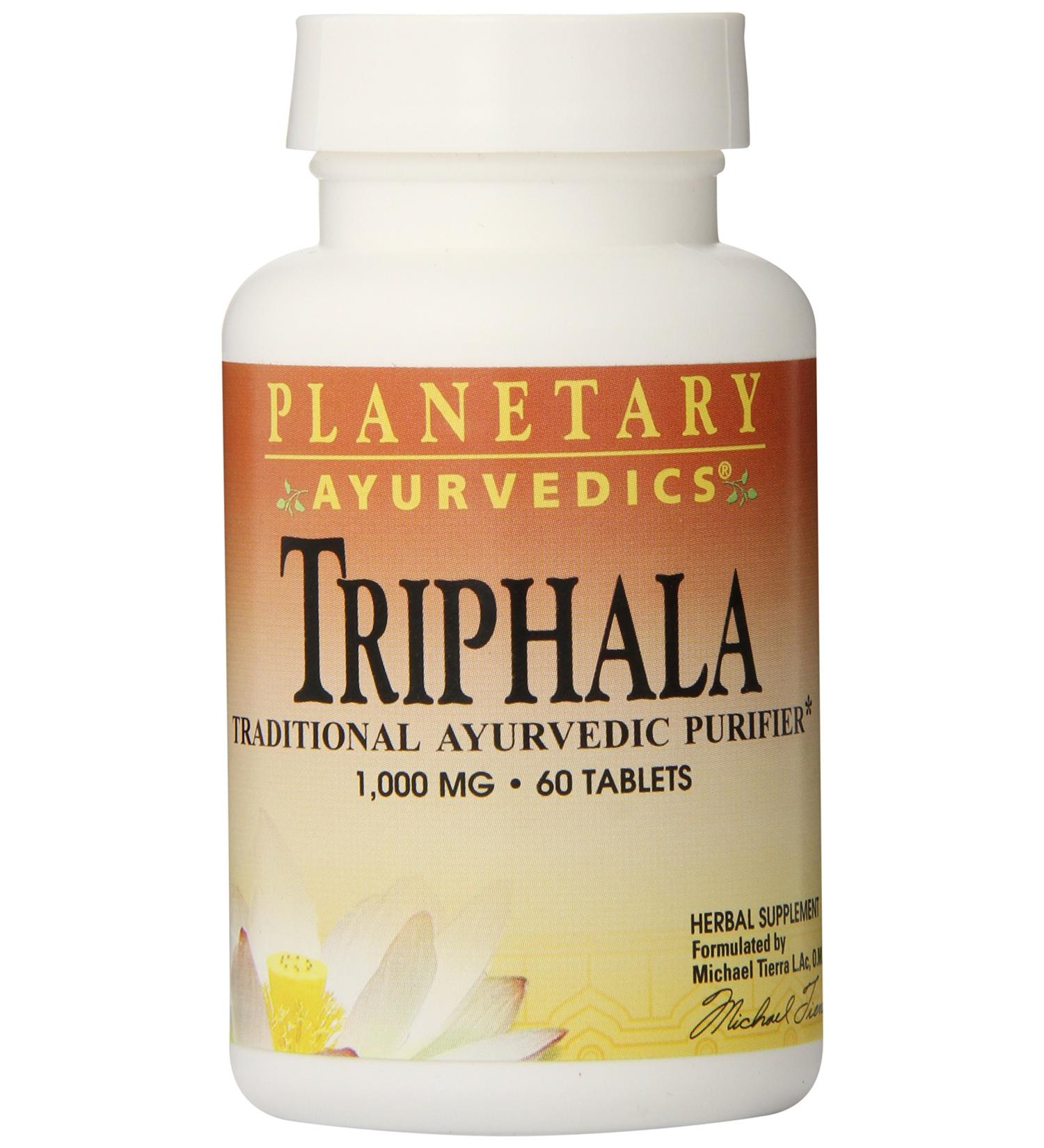 Planetary Ayurvedics Triphala 1000mg Tablets - GI Tract Support & Cleanse Supplement for Digestive Wellness - Detox & Balance with Herbal Ingredients - 60 Tablets - Buy Online on GoSupps.com