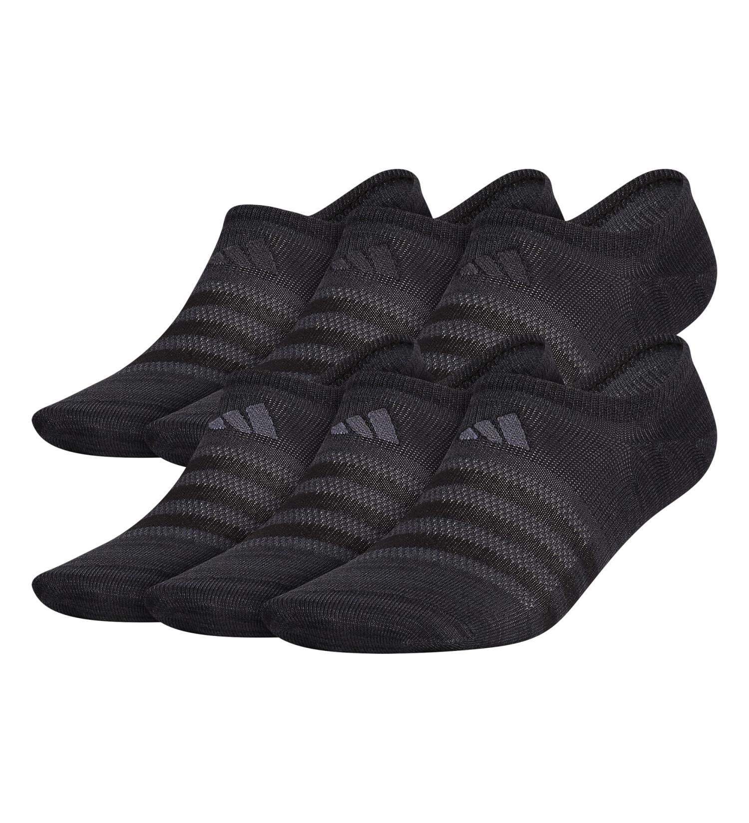adidas Men's Superlite No Show Socks - 6 Pack, Black/Night Grey, Large US - Buy Online on GoSupps.com