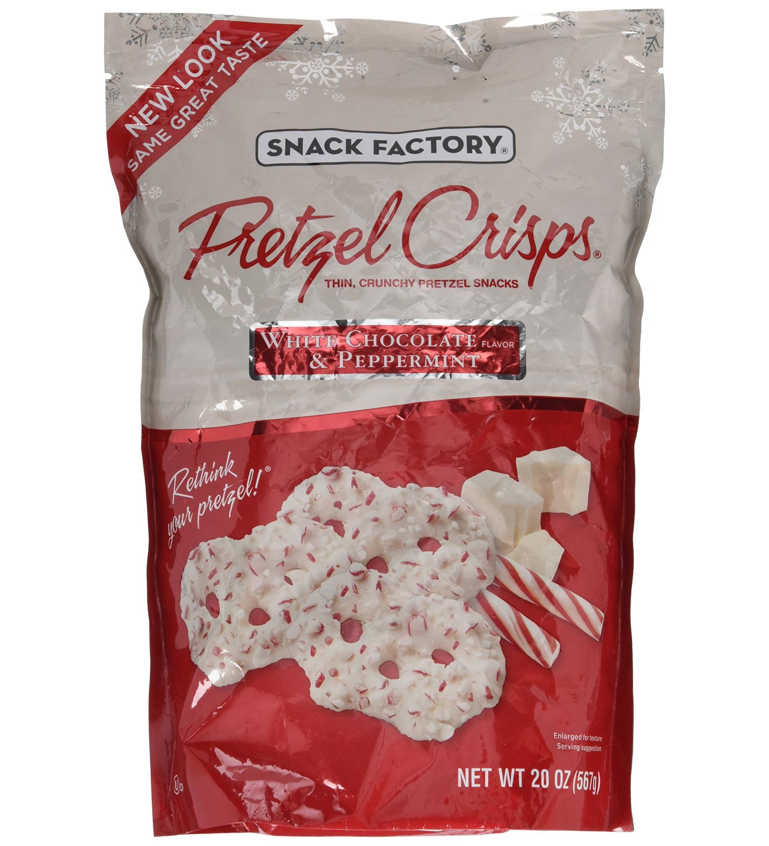 Snack Factory Pretzel Crisps Peppermint Chocolate/White Chocolate 20oz - Delicious Holiday Treat - Buy Online on GoSupps.com