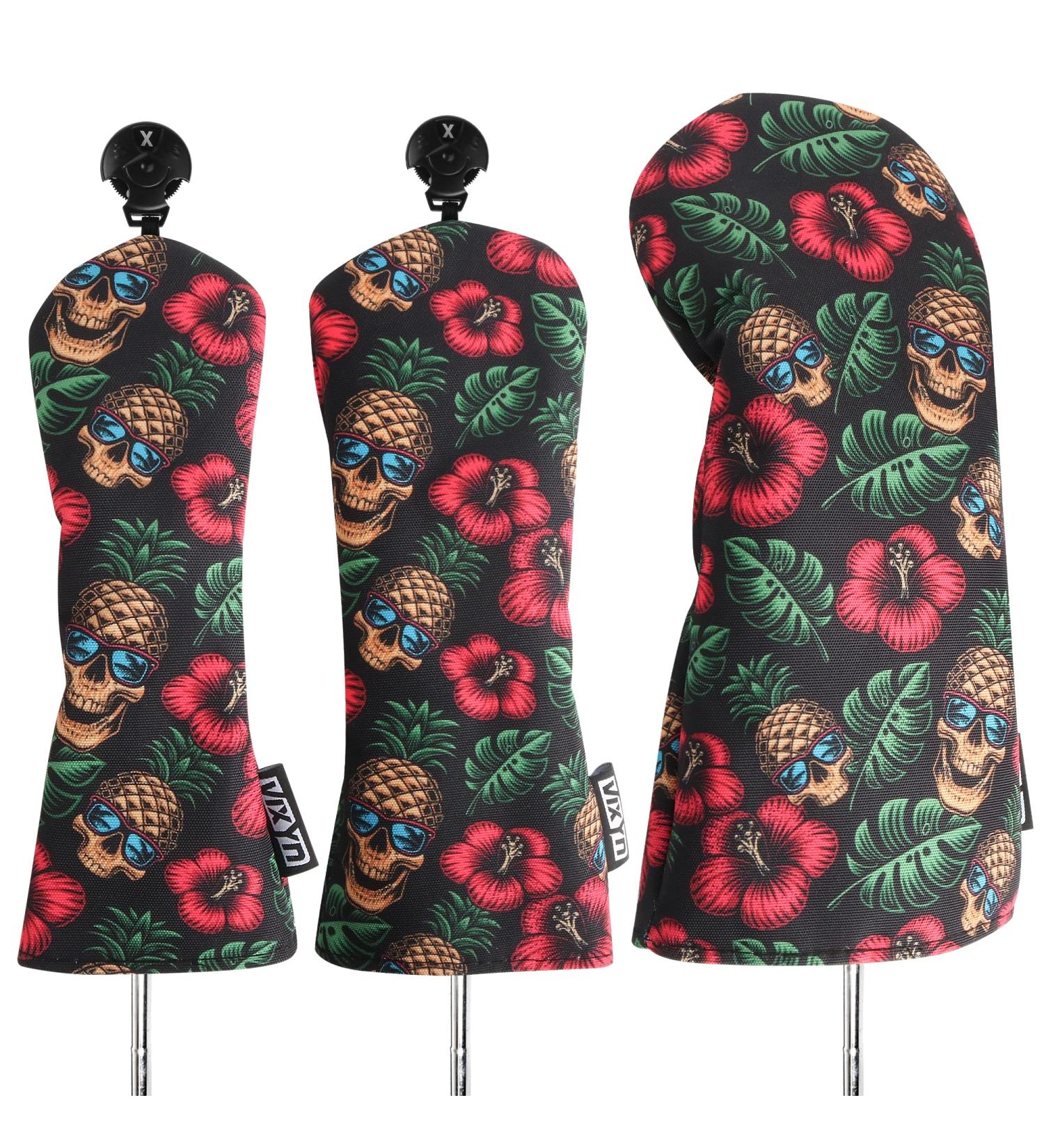 VIXYN Golf Club Covers - 3 Pack Pineapple Skull Design for Driver, Woods, and Hybrid Clubs - Buy Online on GoSupps.com