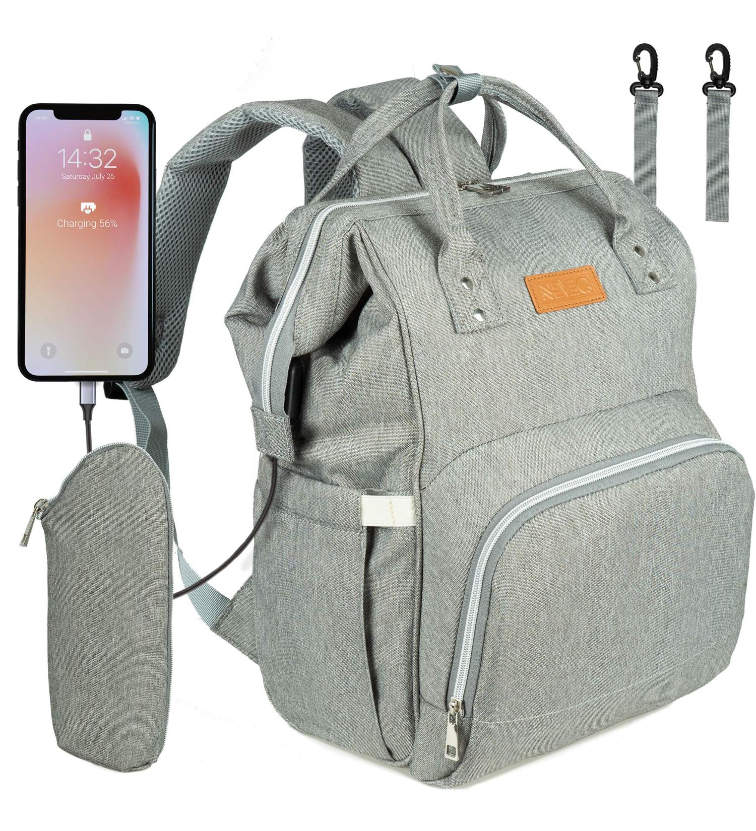 NEVEQ Wicking Pack: Waterproof Multi-Compartment Travel Backpack for Babies - Large Capacity Gray Bay Sack - Buy Online on GoSupps.com