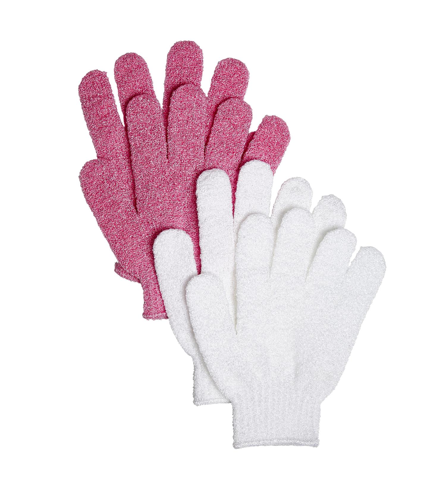 Nicole Miller Exfoliating Gloves 2 Pack - Shower and Spa Exfoliators for Clean Soft Skin - Textured Loofah Gloves for Women and Men - Buy Online on GoSupps.com