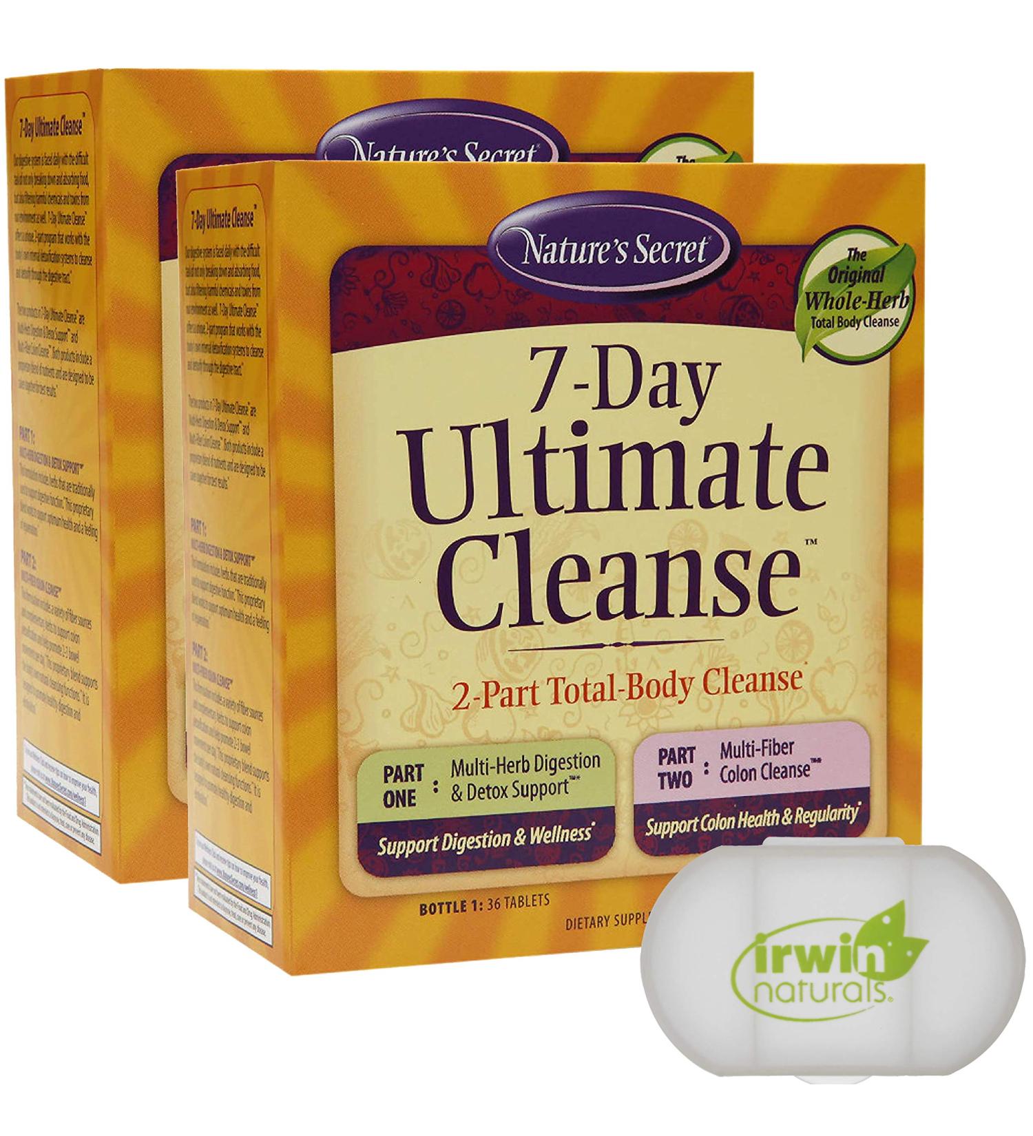 Lumintrail Nature's Secret 7 Day Ultimate Cleanse - 2 Part Total Body Detox for Healthy Digestion Colon Cleanse 144 Tablets + Pill Case - Shop Internationally - Buy Online on GoSupps.com