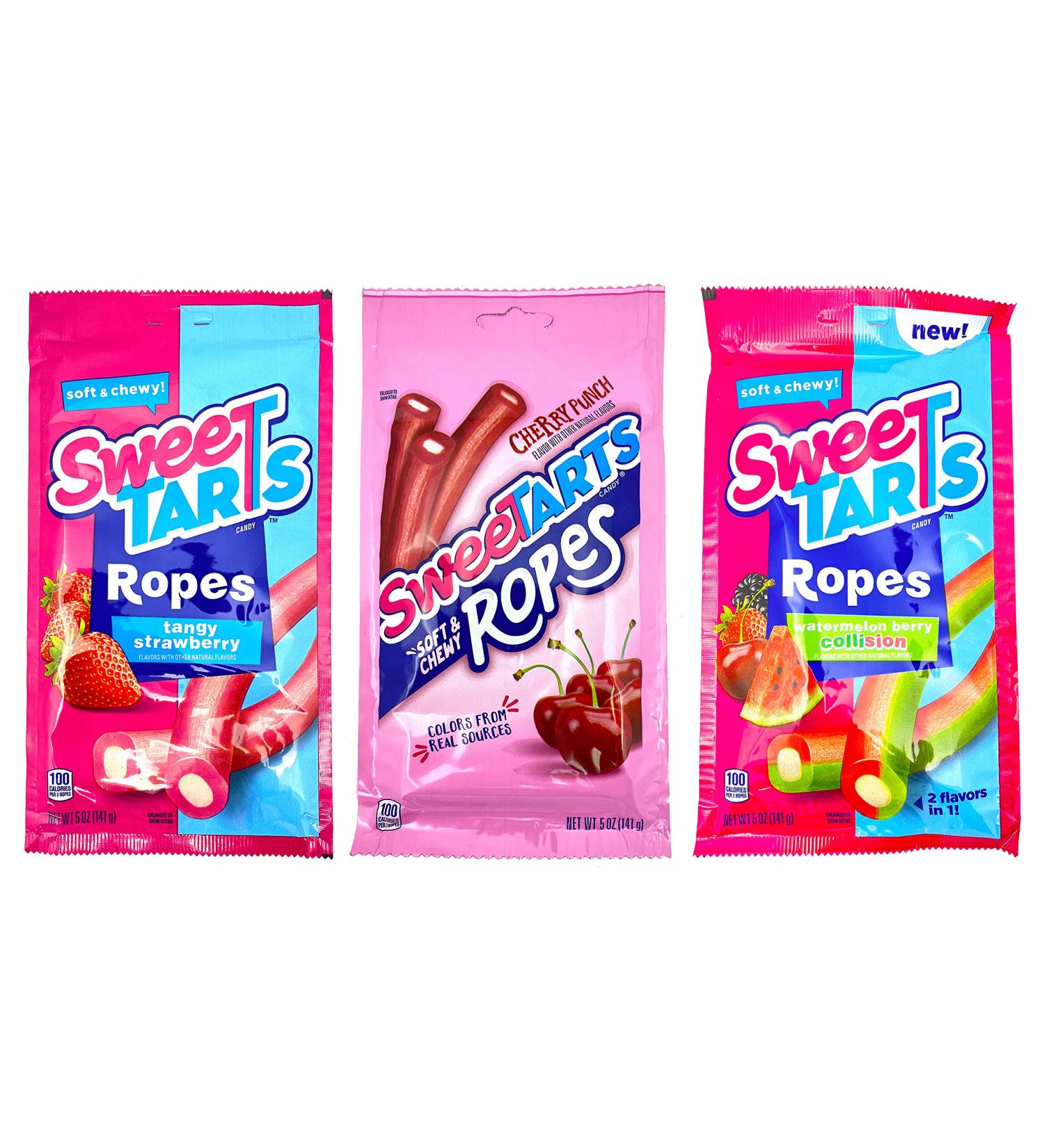 Sweet Tarts Ropes Variety Pack - Tangy Strawberry, Cherry Punch, Watermelon Berry Collision | Set of 3 - Buy Online on GoSupps.com