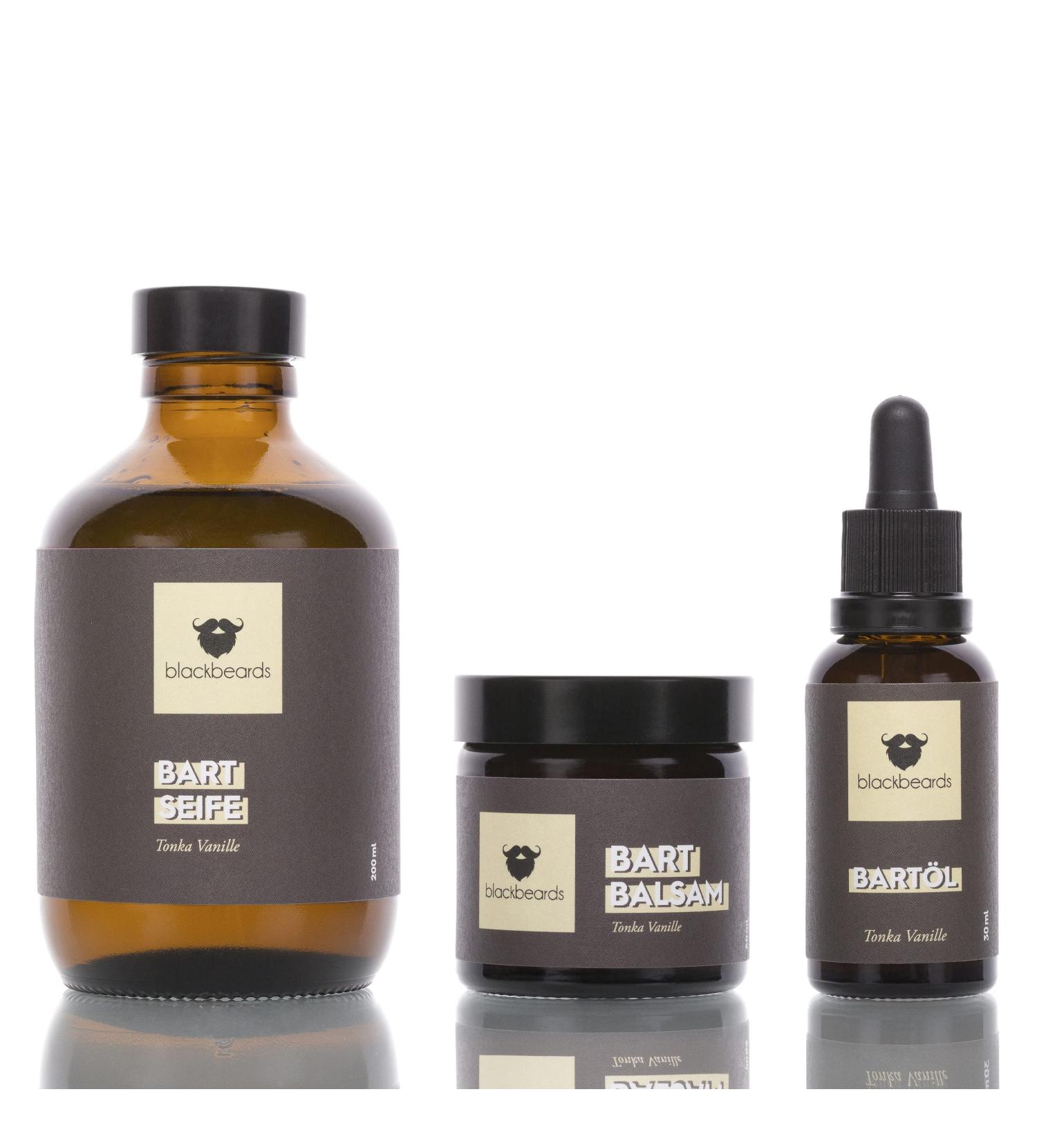 Blackbeard's Beard Care Set - Tonka-Vanilla | Beard Oil Balm & Soap | Perfect Gift for Bearded Men - Buy Online on GoSupps.com