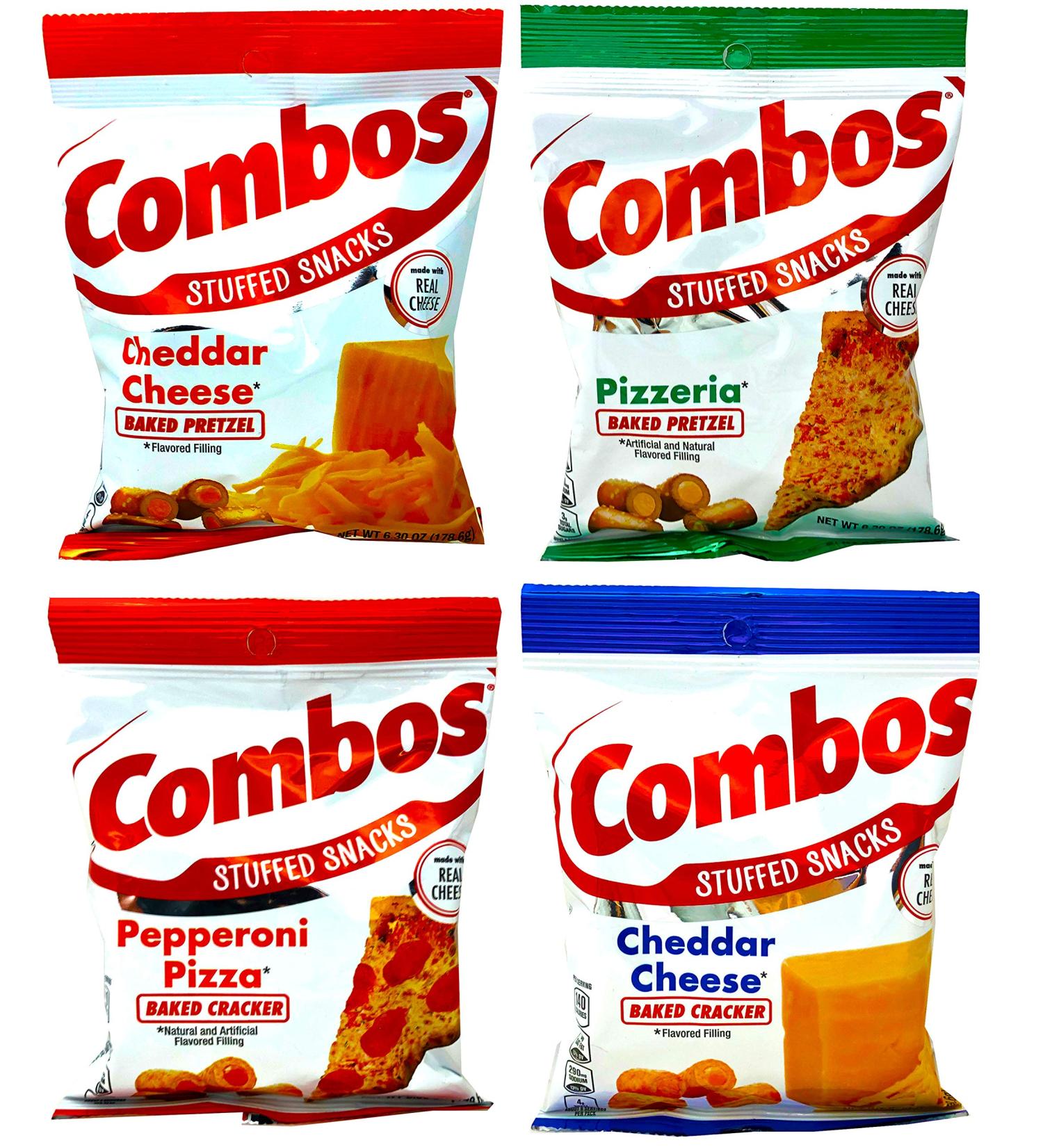 Combos Classic Variety Pack - Cheddar Cheese & Pepperoni Crackers, Pizzeria Pretzel - 6.3 oz (4 Pack) - Buy Online on GoSupps.com