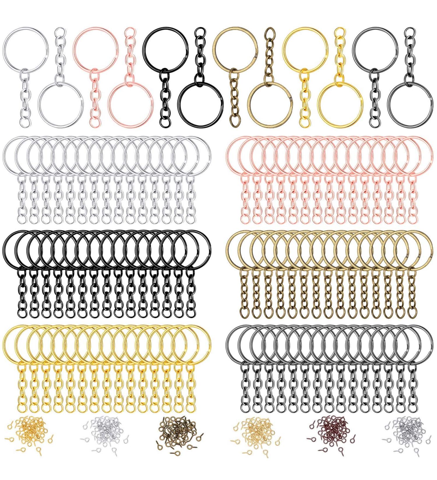 360 Pieces Keychain Rings with Jump Rings, Screw Eye Pins Hooks for DIY Crafts - Mixed Color 25mm Pack - Buy Online on GoSupps.com
