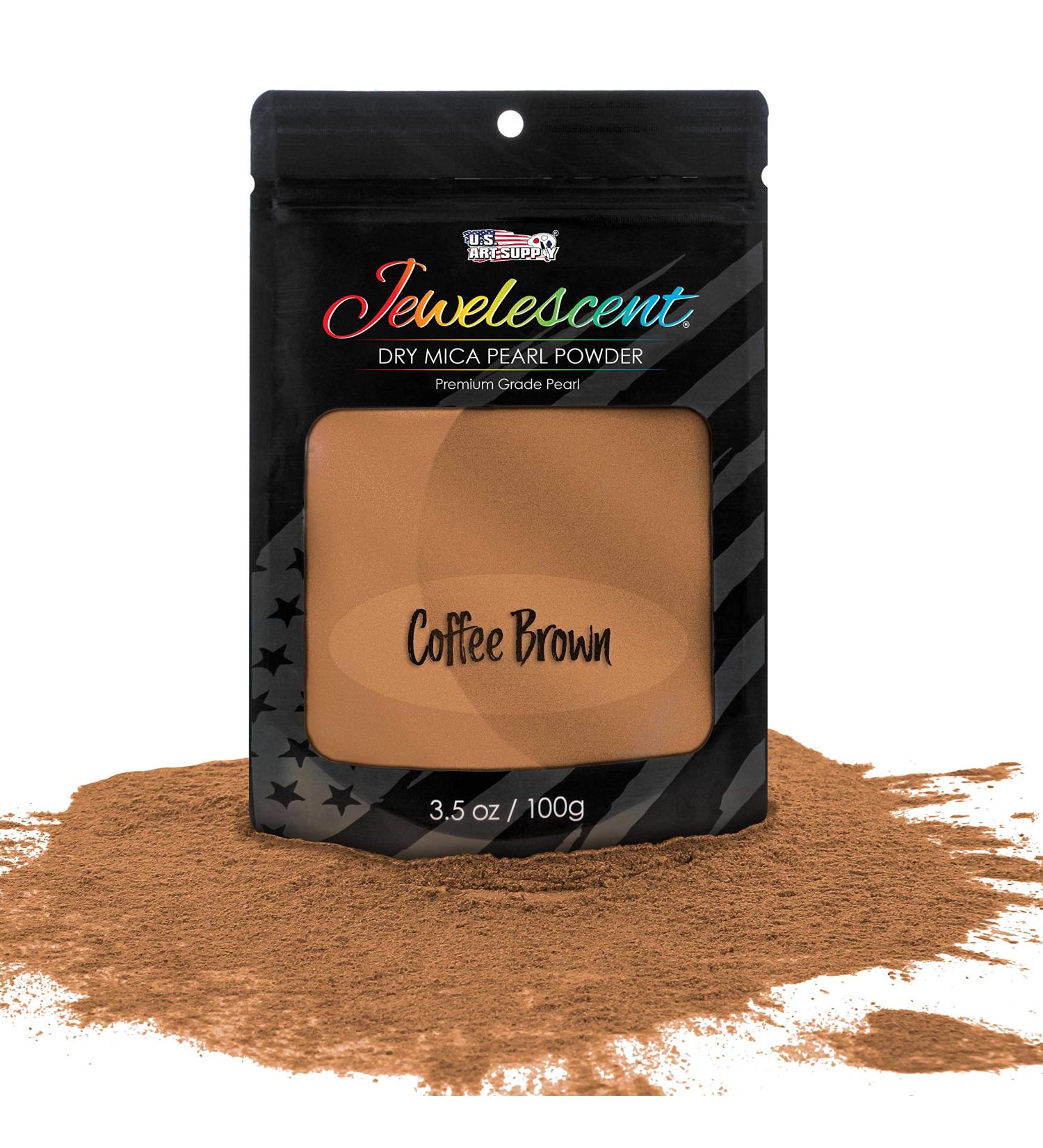 U.S. Art Supply Jewelescent Coffee Brown Mica Pearl Powder Pigment 3.5 oz (100g) - Metallic Color Dye for Paint, Epoxy, Resin, Soap, Slime Making, Makeup & Art - Cosmetic Grade - Buy Online on GoSupps.com