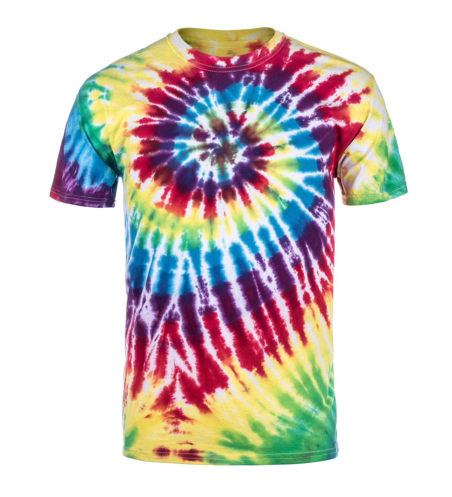 Magic River Handcrafted Tie Dye T Shirts - 6 Adult Sizes - 15 Color Patterns X-Large Rainbow