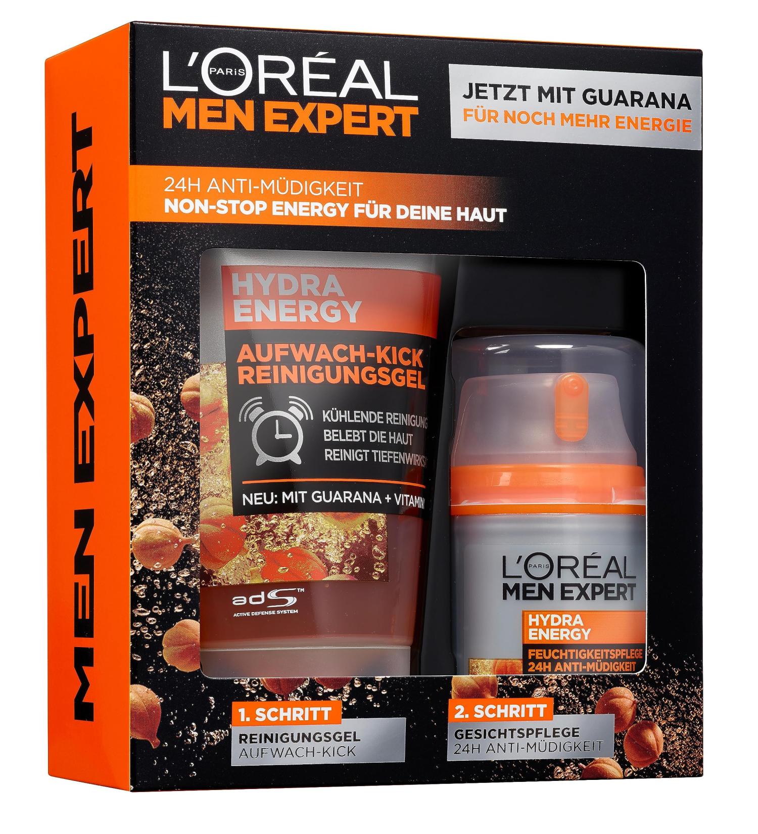 L'Oral Men Expert Gift Set - Hydra Energy Care with Washing Gel & 24h Moisturizer | International Shipping - Buy Online on GoSupps.com