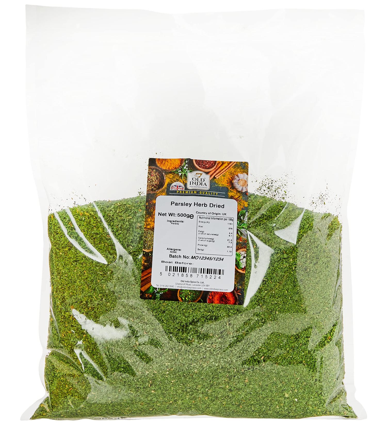 Old India Dried Parsley Herb 500g - Premium Quality, Aromatic Seasoning - Buy Online on GoSupps.com