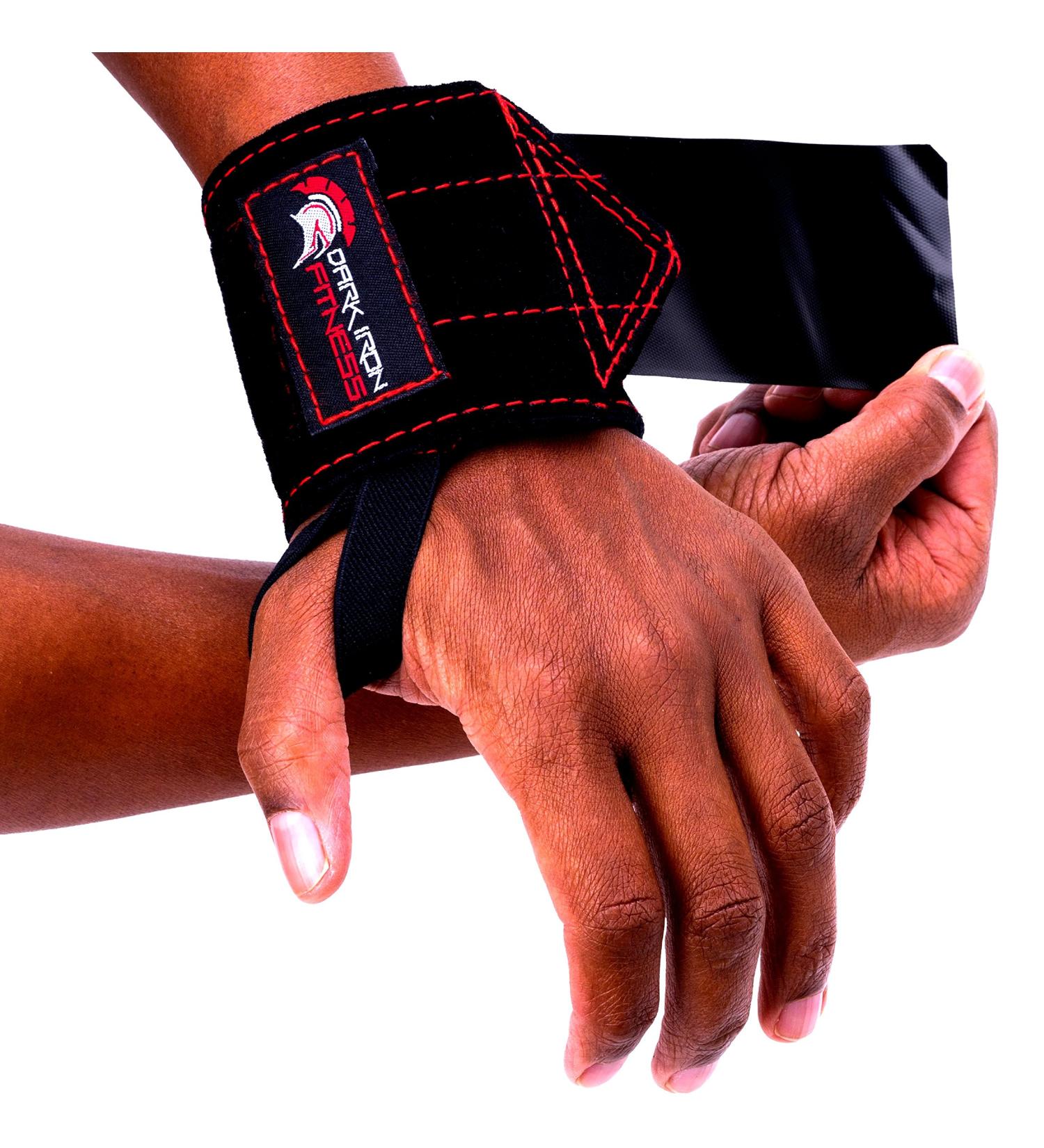 Dark Iron Fitness Suede Leather Wrist Wraps - 22 Weightlifting Bands for Strength Training - Men & Women - Buy Online on GoSupps.com