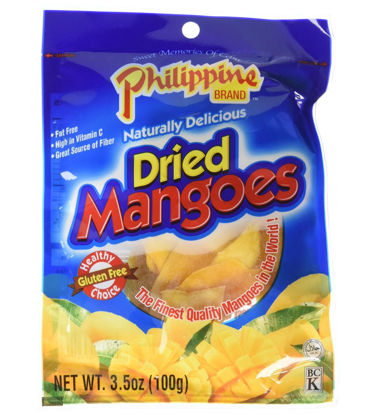 Philippine Brand Dried Mangoes 3.53oz - Pack of 2 | 100% Natural & Delicious - Buy Online on GoSupps.com