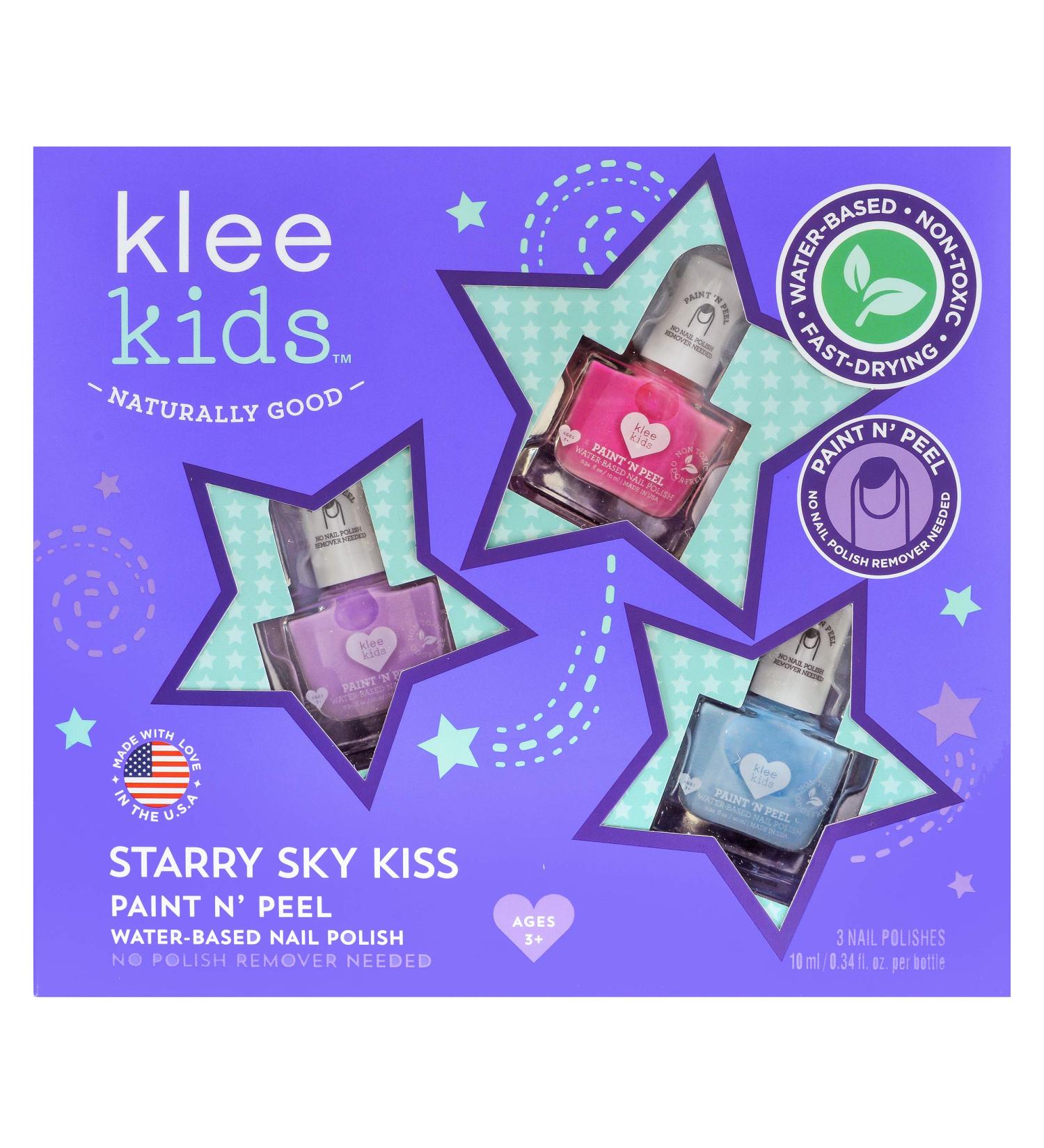 Klee Kids Peelable Nail Polish Gift Set - Starry Sky Kiss | Odor-Free, Non-Toxic, Made in USA - Buy Online on GoSupps.com