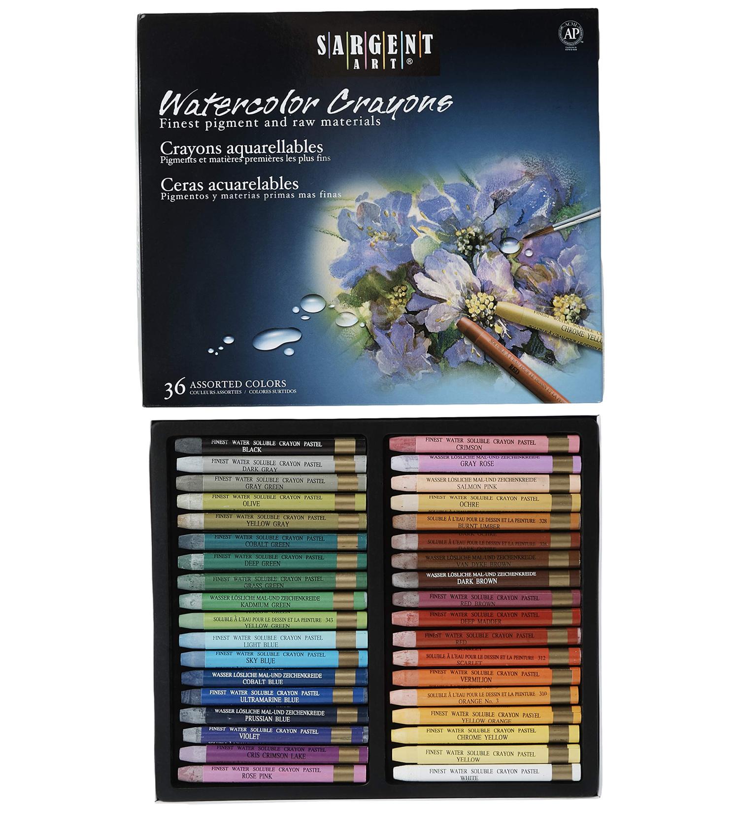 Sargent Art 22-1136 Premium Black Watercolor Crayons - Set of 36 - Buy Online on GoSupps.com