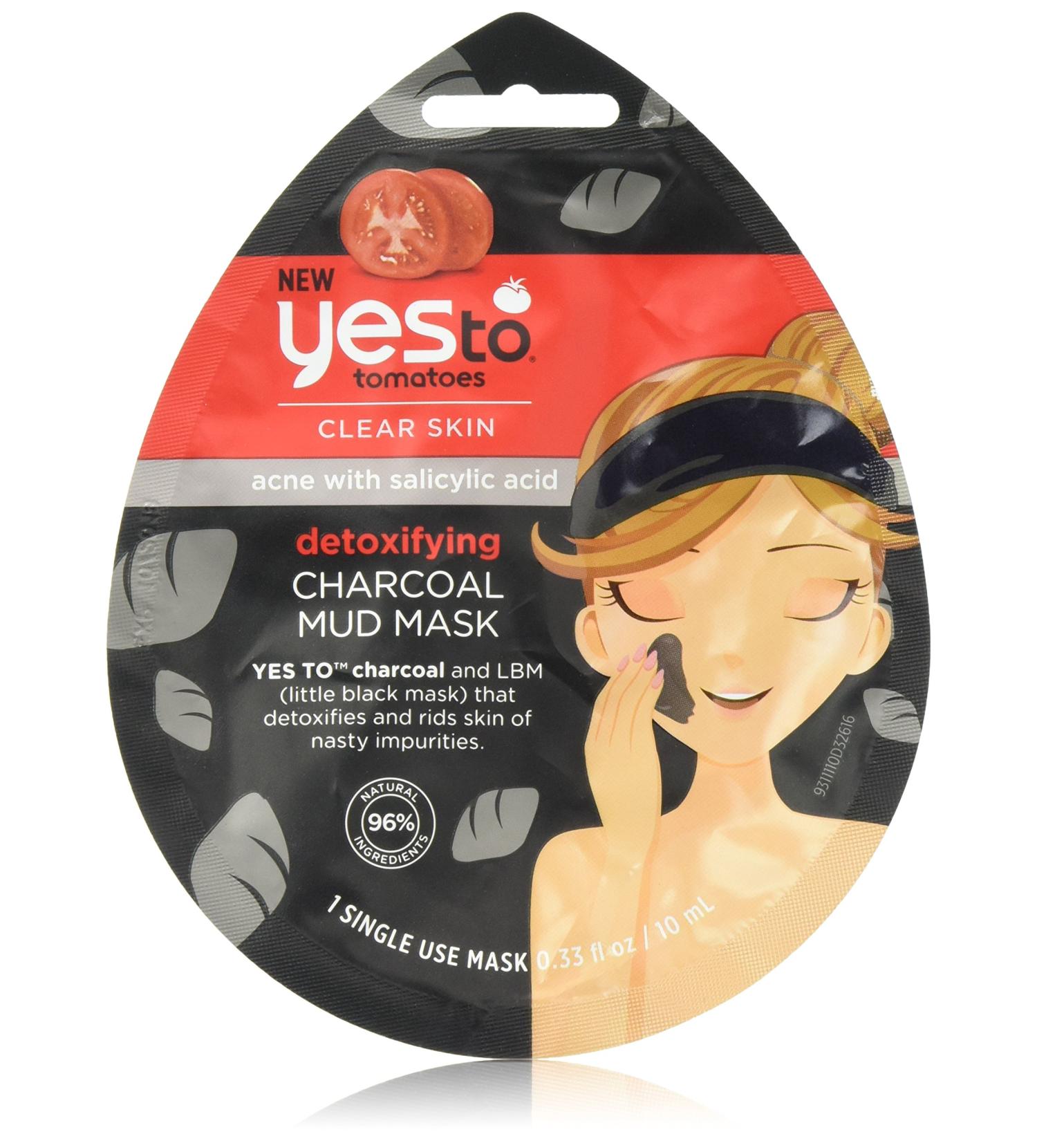 Yes To Tomatoes Detoxifying Mud Mask | Charcoal & Salicylic Acid | Vegan & Cruelty-Free | Acne Prevention & Purifying 1-Pack - Buy Online on GoSupps.com