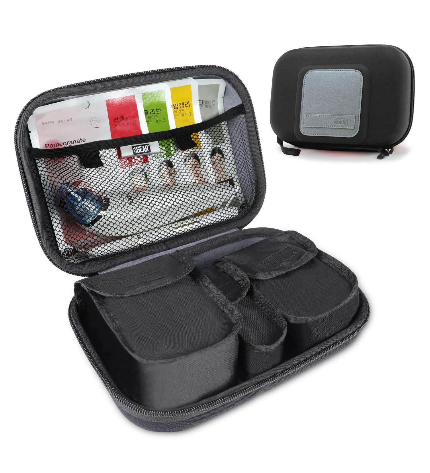 USA GEAR Hard Shell Cosmetic Travel Bag - Weather Resistant Organizer for Face Steamer, Gua Sha, Blackhead Remover, Masks & Beauty Products - Buy Online on GoSupps.com