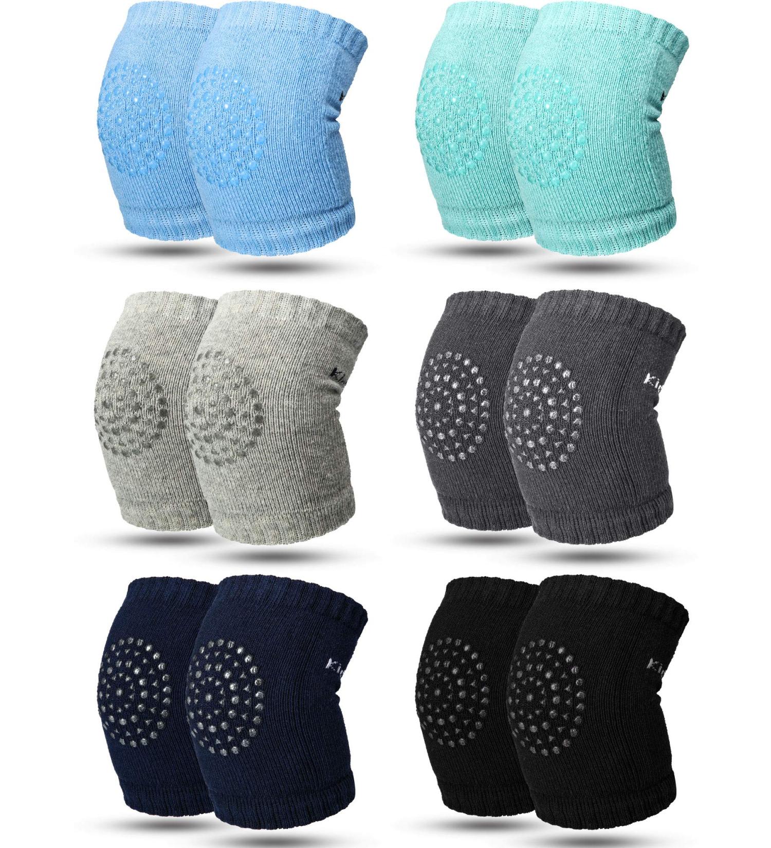 SATINIOR 6 Pairs Anti-Slip Baby Knee Pads in Black, Green, Gray, Blue - Toddler Leg Warmers for Crawling - Knee Protectors for Toddlers - Buy Online on GoSupps.com