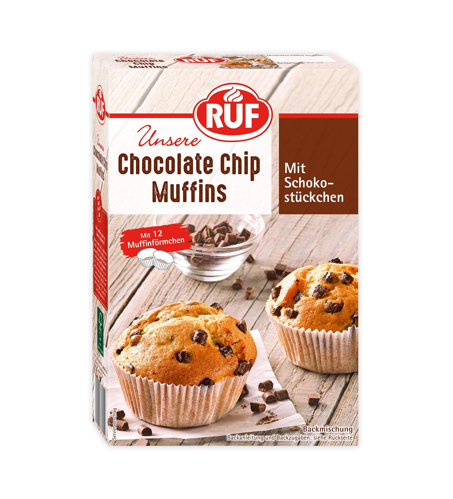 Delicious Chocolate Chip Muffins - 12 Light & Fluffy Muffins with Fruits & Nuts | 310g Pack - Perfect for Every Occasion! - Buy Online on GoSupps.com