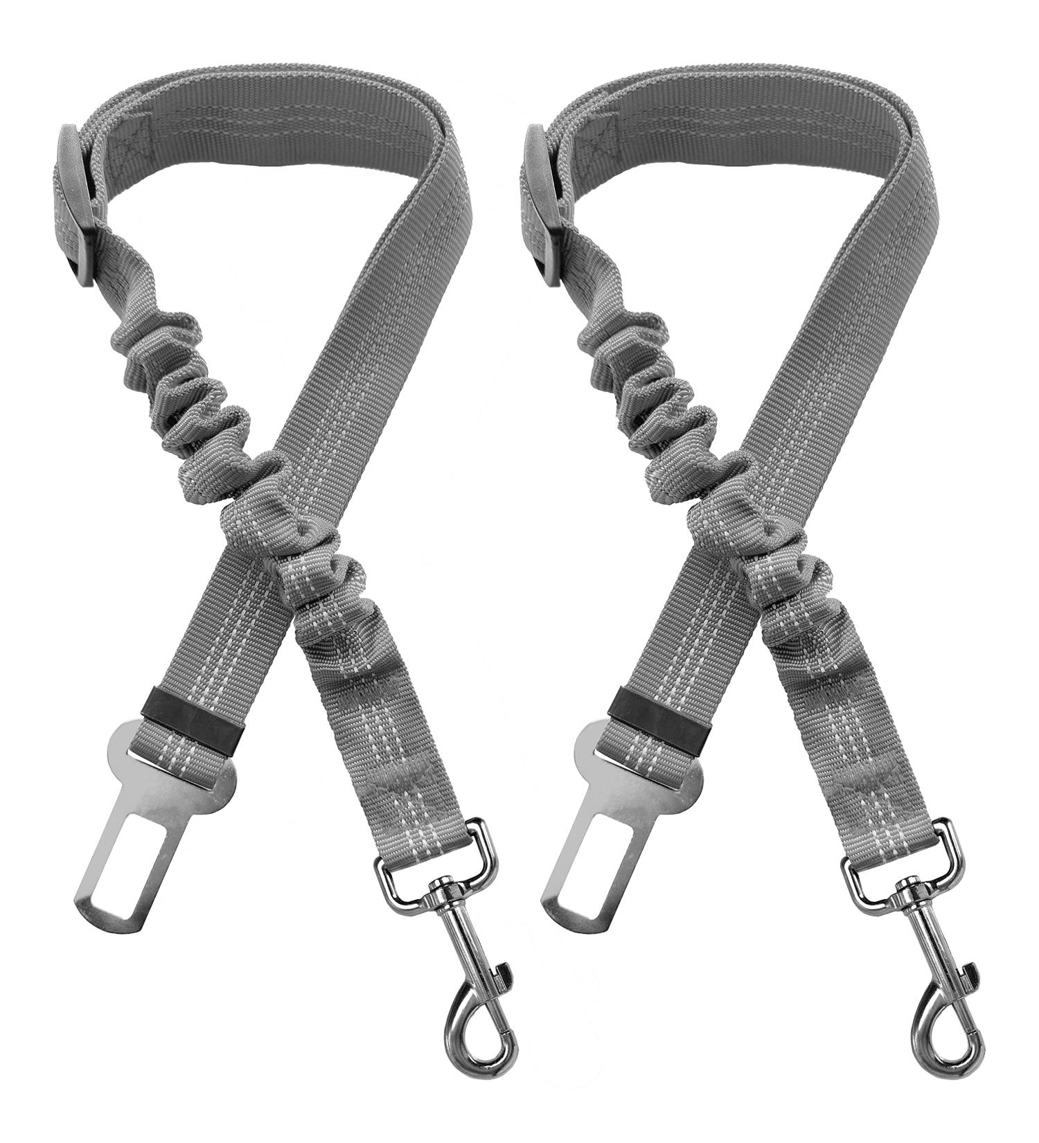 Xundefeng 2-Piece Adjustable Dog Car Seat Belt & Leash - Safe & Flexible Pet Restraint for Dogs and Cats - Gray - Buy Online on GoSupps.com