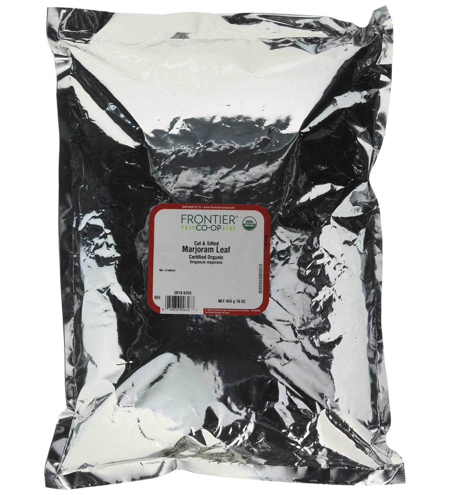 Frontier Natural Food Products 2618 Cut and Sifted Organic Marjoram Leaf, 16 oz