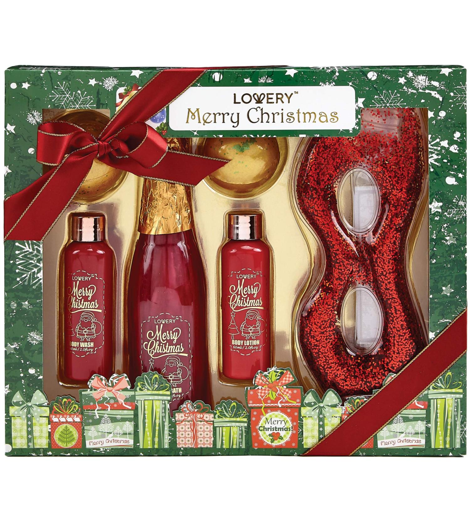 Red Rose Jasmine Home Spa Set: Bath and Body Gift Box for Him | Christmas Gifts | Fragrant Bubble Bath, Gold Bath Bombs, Red Glitter Gel Eye Mask and More - Buy Online on GoSupps.com