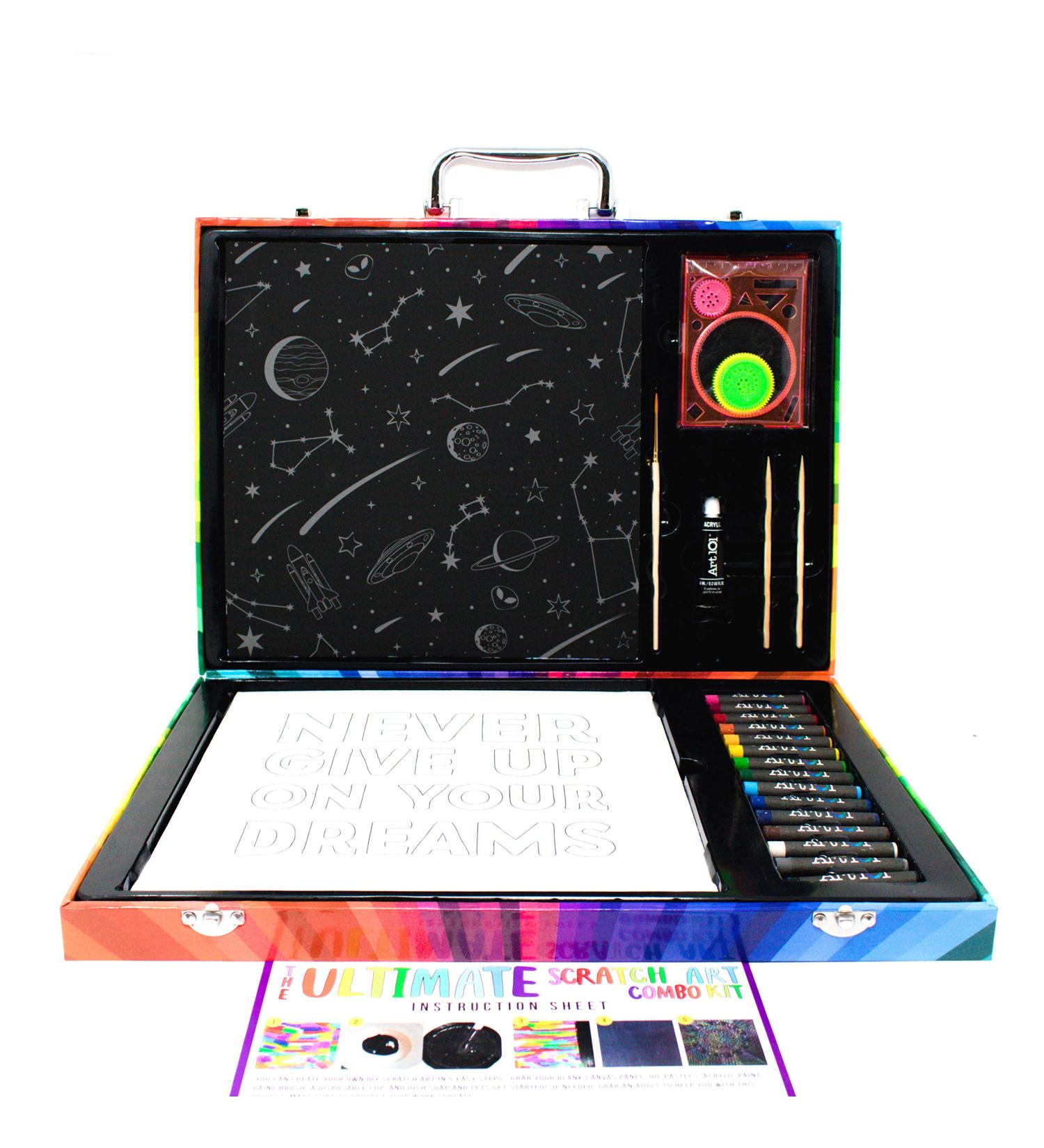 Art 101 USA Ultimate Scratch Art Combo Kit - 41 Pieces in Colorful Carrying Case - Buy Online on GoSupps.com