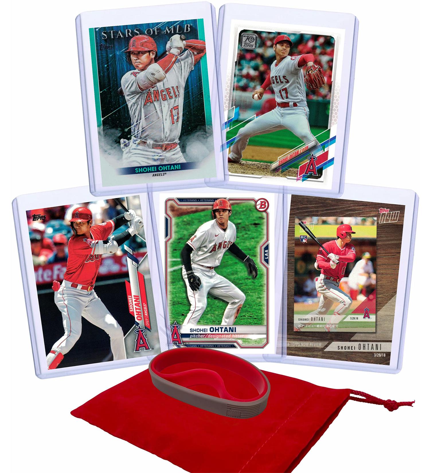 Shohei Ohtani Baseball Cards Assorted Los Angeles Angels Trading Cards with Wristbands Gift Bundle (5 Pack) - Buy Online on GoSupps.com
