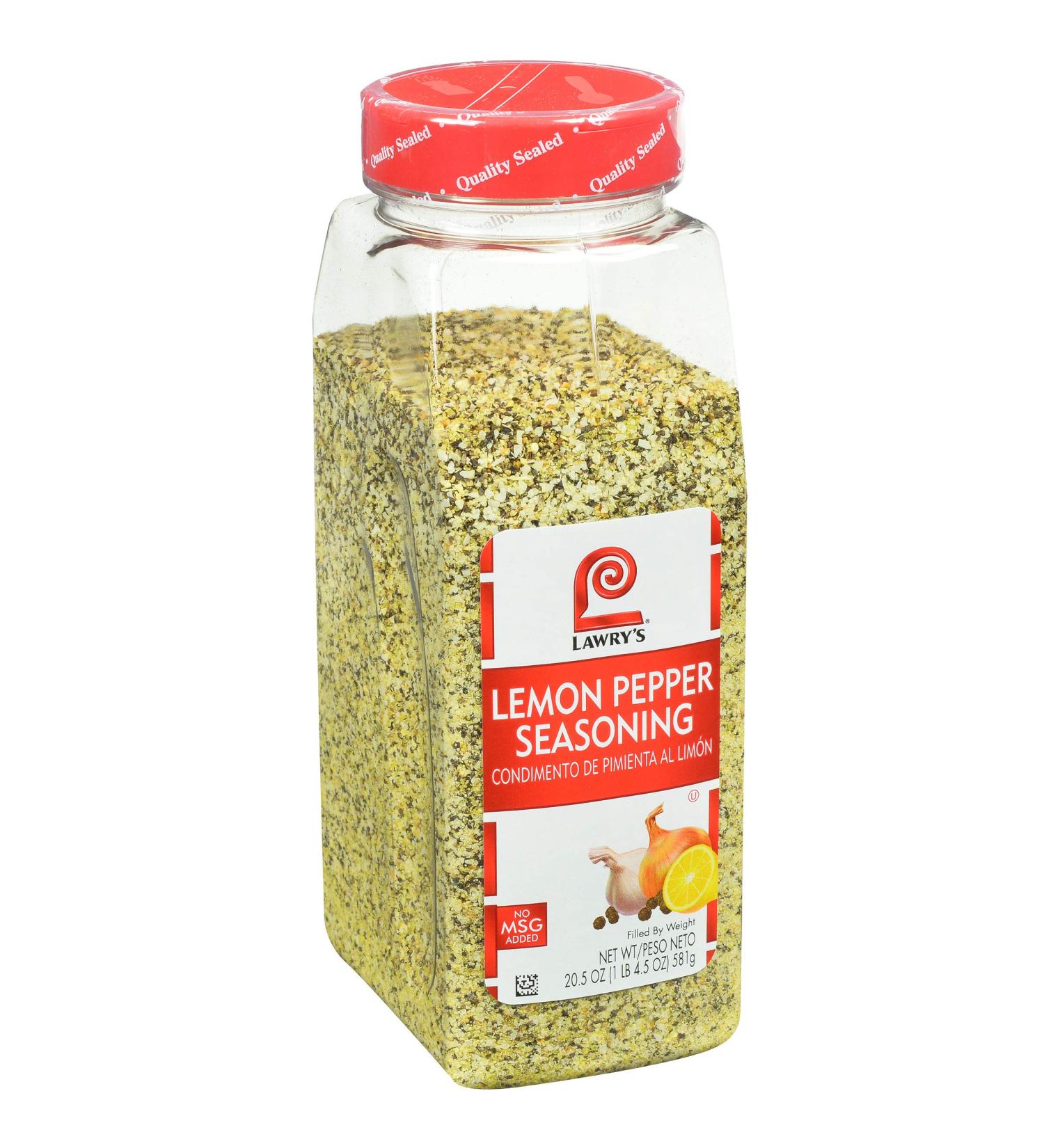 Lawry's Lemon Pepper Seasoning 20.5 oz - Fresh Flavor for Vegetables, Fish, Seafood - 1.28 lb Container - Buy Online on GoSupps.com