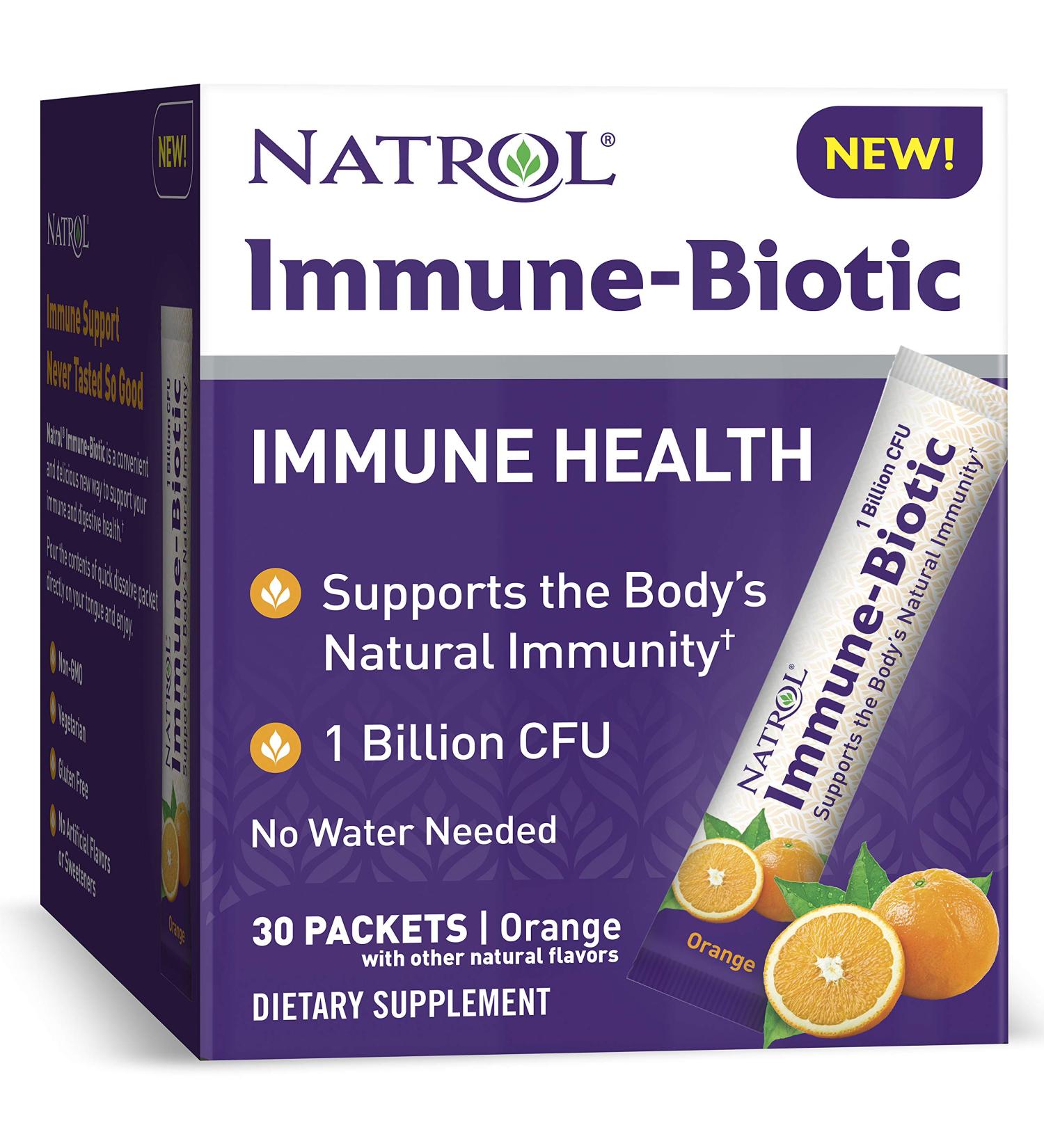 Buy Natrol Immune-Biotic Orange - 1 Billion CFU, 30 Packets | Immune Support - Buy Online on GoSupps.com