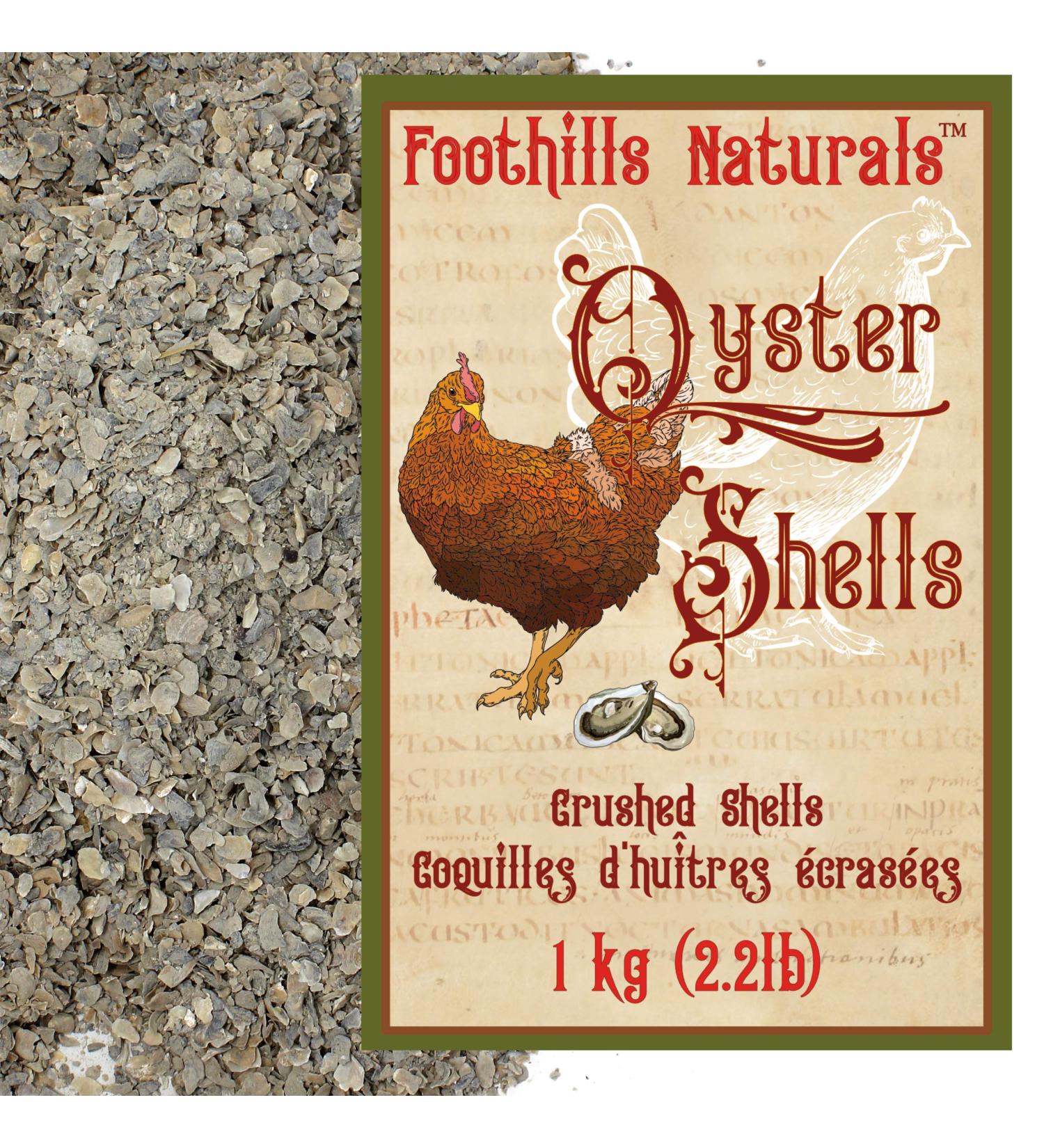Foothills Naturals Oyster Shells Crushed - 1 kg (2.2 lb) Natural Nothing Added - Buy Online on GoSupps.com