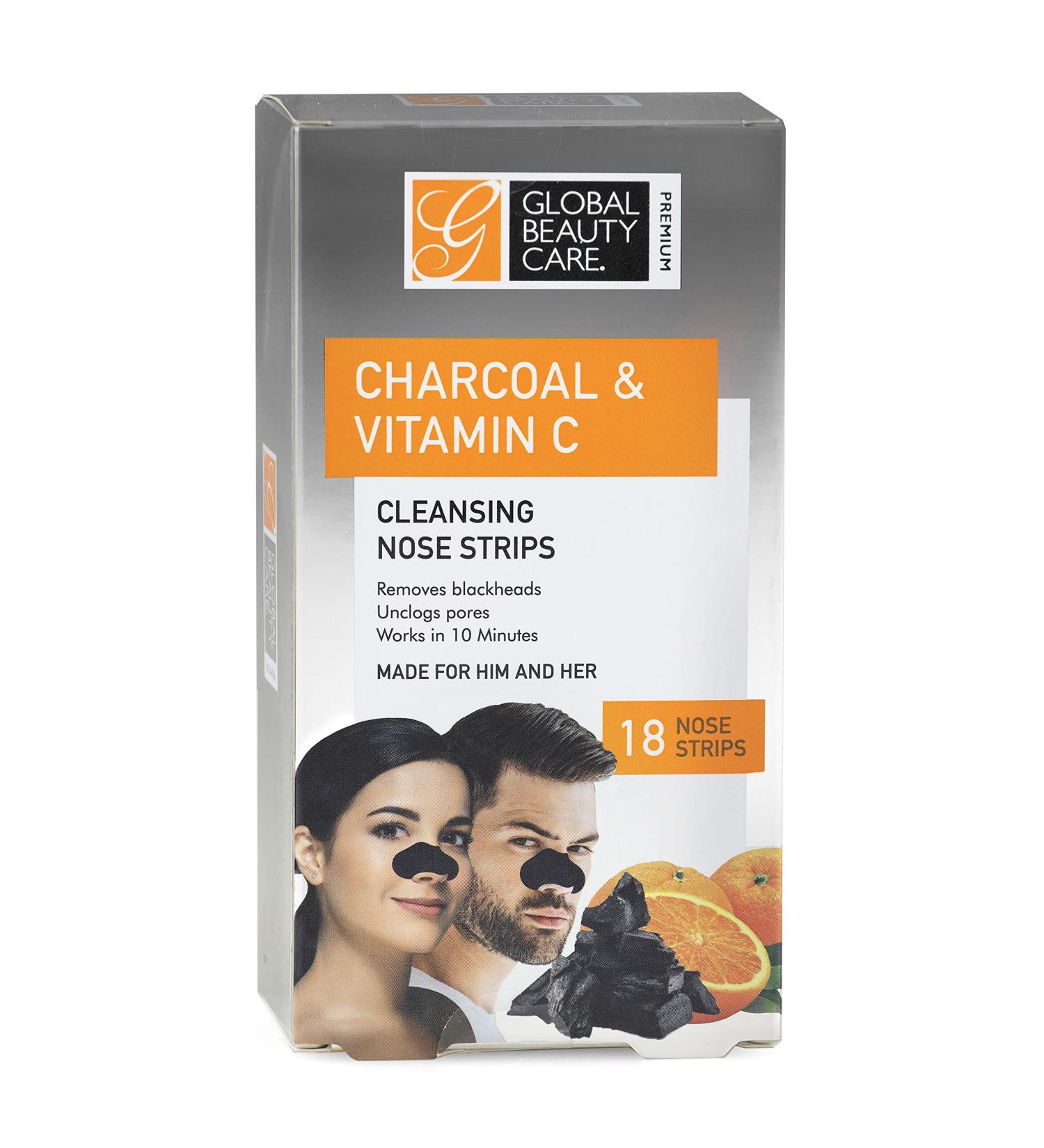 Global Beauty Care 18 Premium Nose Cleansing Strips | Activated Charcoal & Vitamin C Blackhead Remover - International Shipping - Buy Online on GoSupps.com