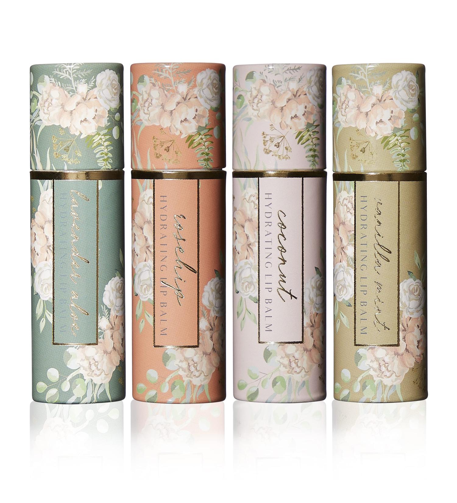 Nicole Miller Lip Balm Collection - Lavender, Rosehip, Coconut, Vanilla Mint | Hydrating Lip Care Set - Buy Online on GoSupps.com