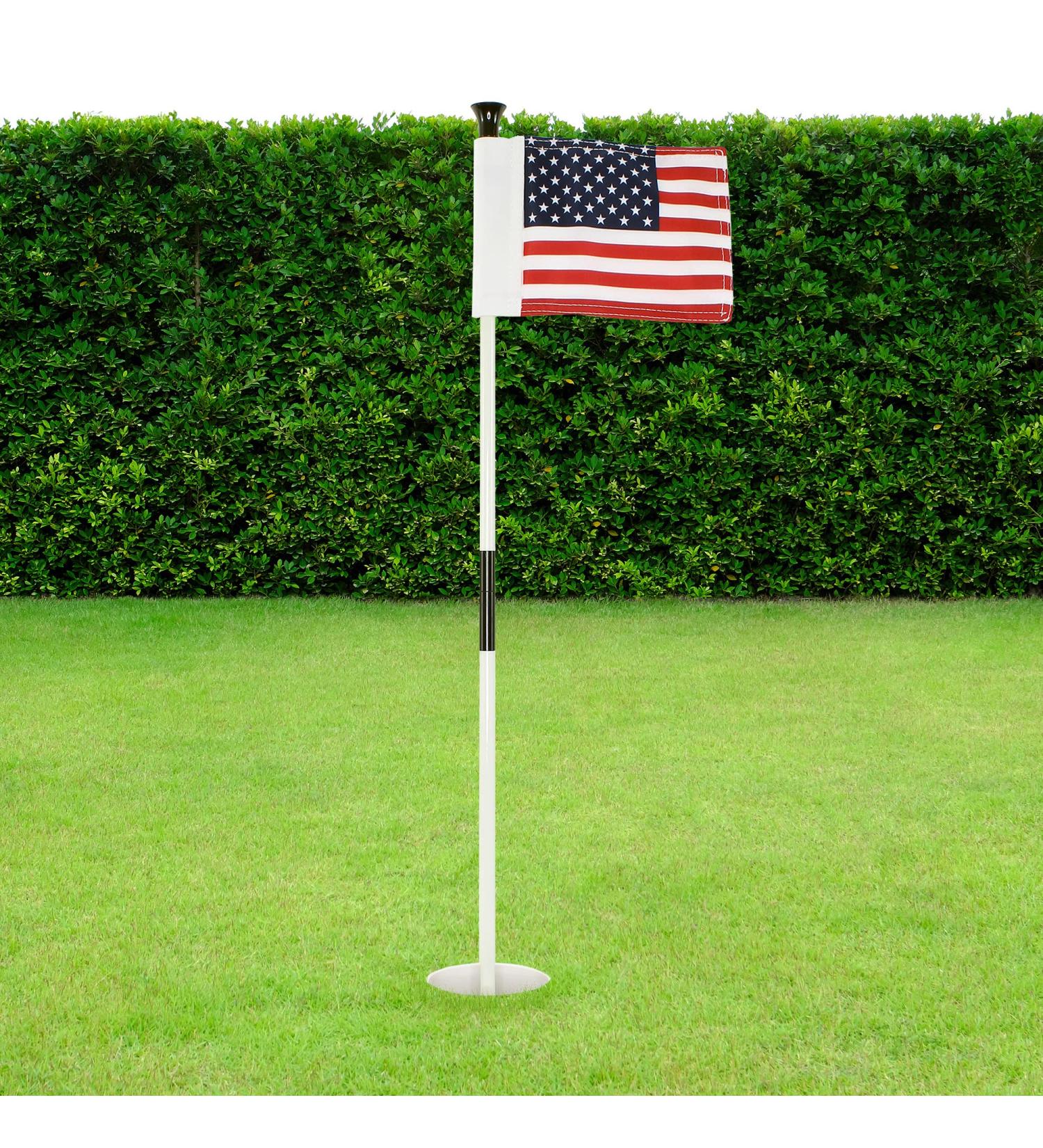 WATSY USA Golf Flagstick Practice Mini Putting Green Flags - Portable 2-Section Design for Home Training - USA Set of 1 - Buy Online on GoSupps.com