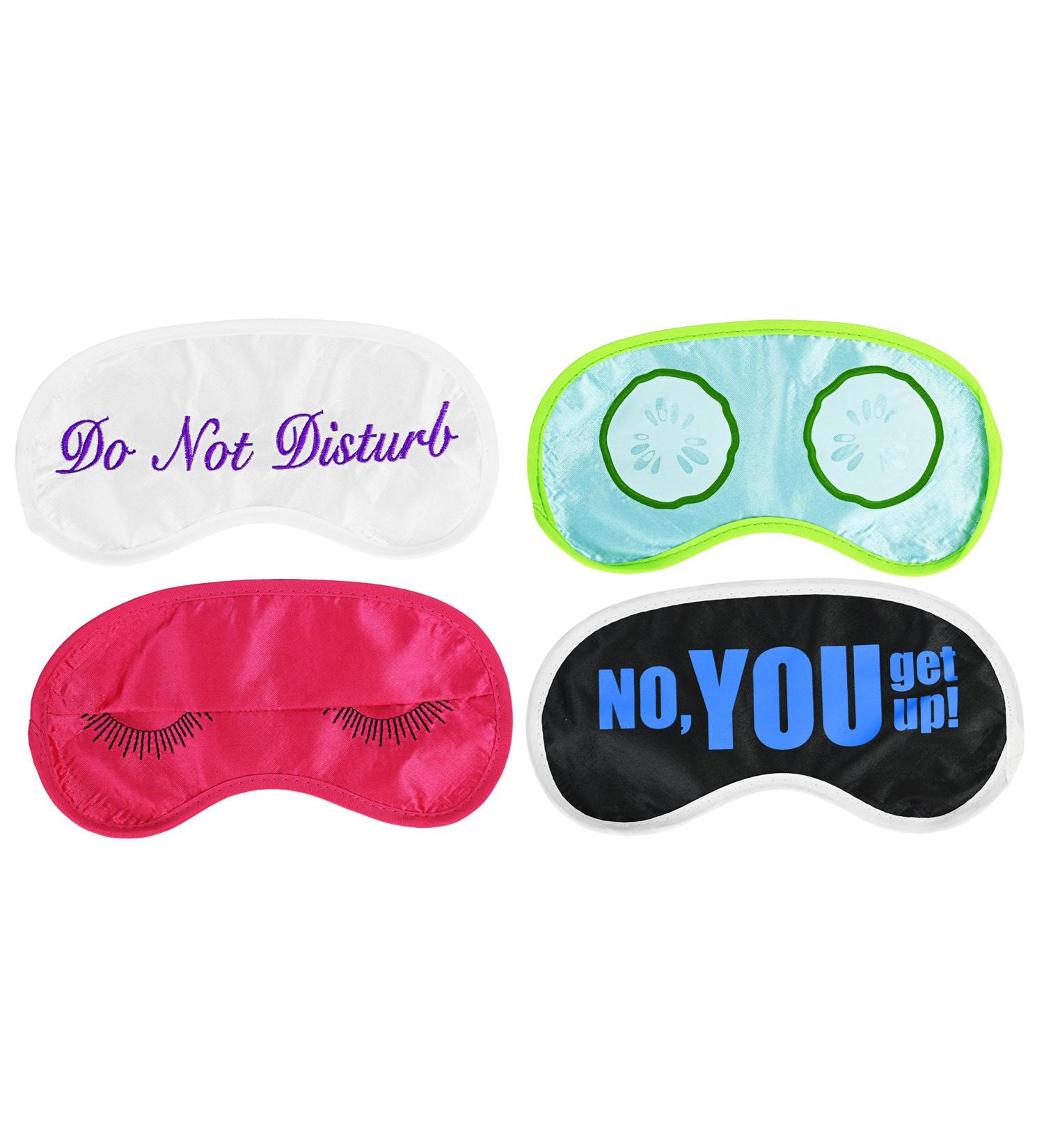 Set of 4 Patterned Sleeping Masks - Ideal for Travel, Naps & Meditation - Comfortable Blindfolds with Straps for Restful Sleep - Buy Online on GoSupps.com