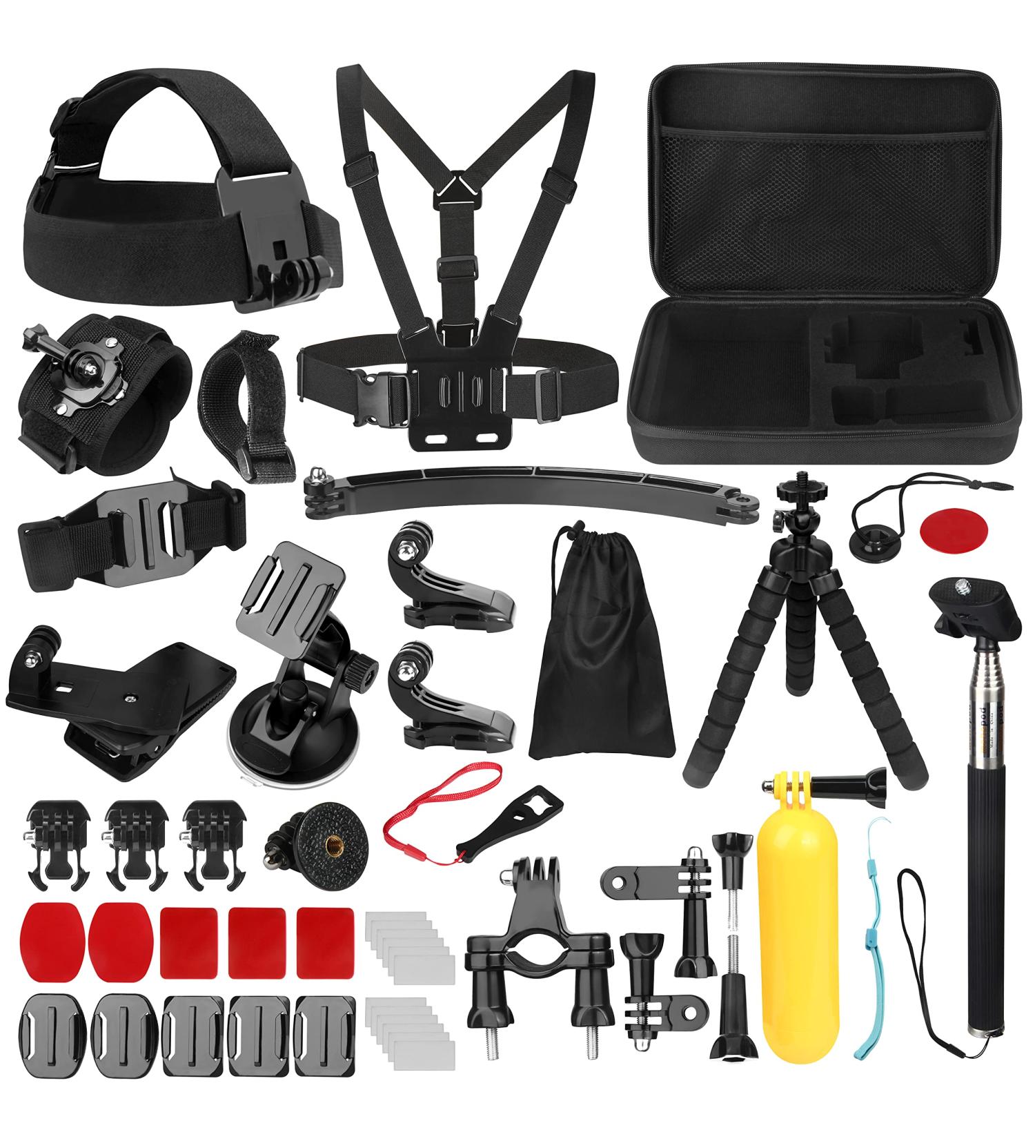 Action Camera Accessory Kit - 50-in-1 for GoPro, Insta360, SJCAM, AKASO, Campark, REMALI | Compatible with Hero 10/9/8/7 Black, Max/Fusion, Osmo Action - Buy Online on GoSupps.com