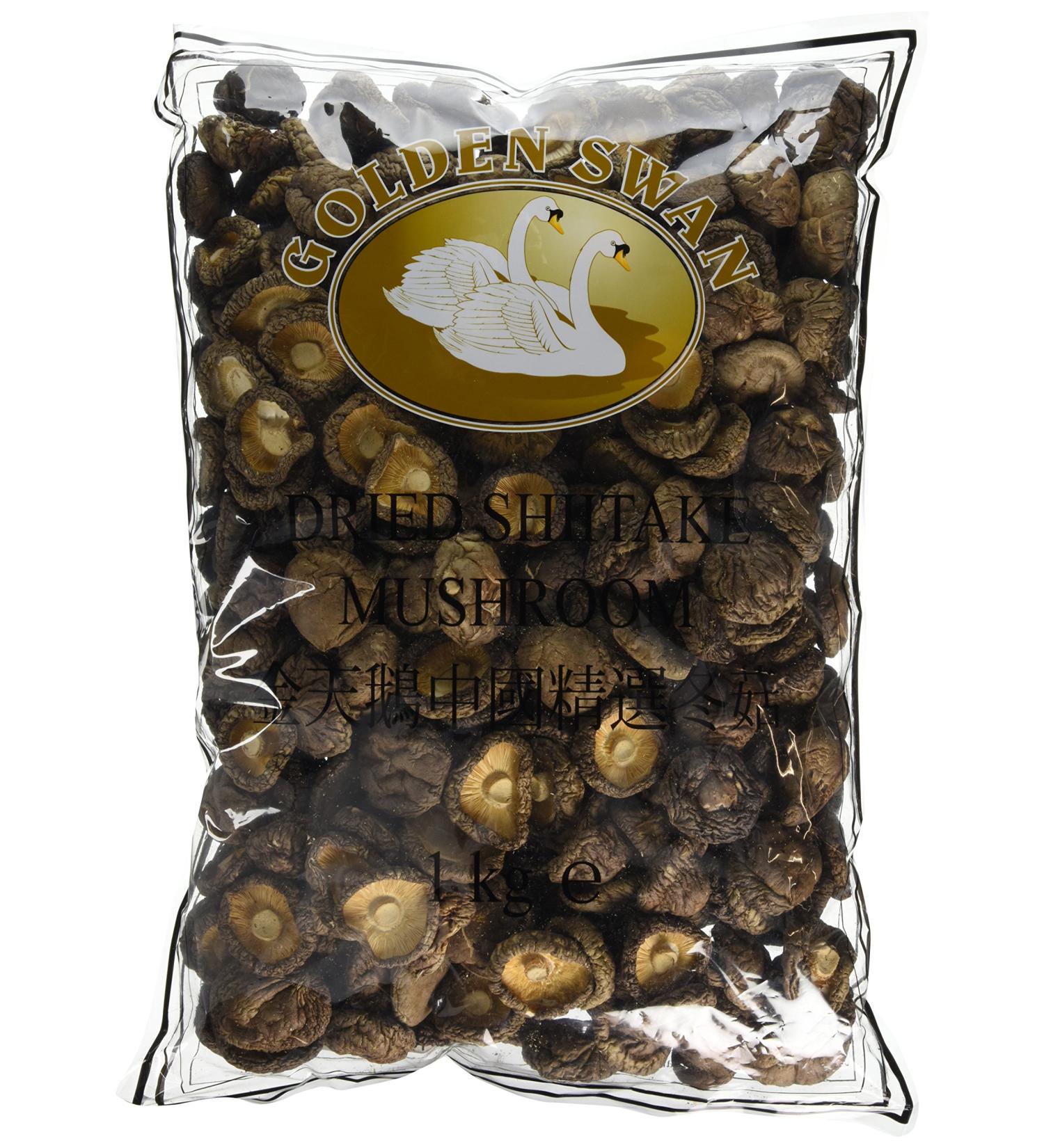 Premium Golden Swan Dried Shiitake Mushrooms 1kg - High Quality, Gluten-Free Ingredients for Cooking - Buy Online on GoSupps.com