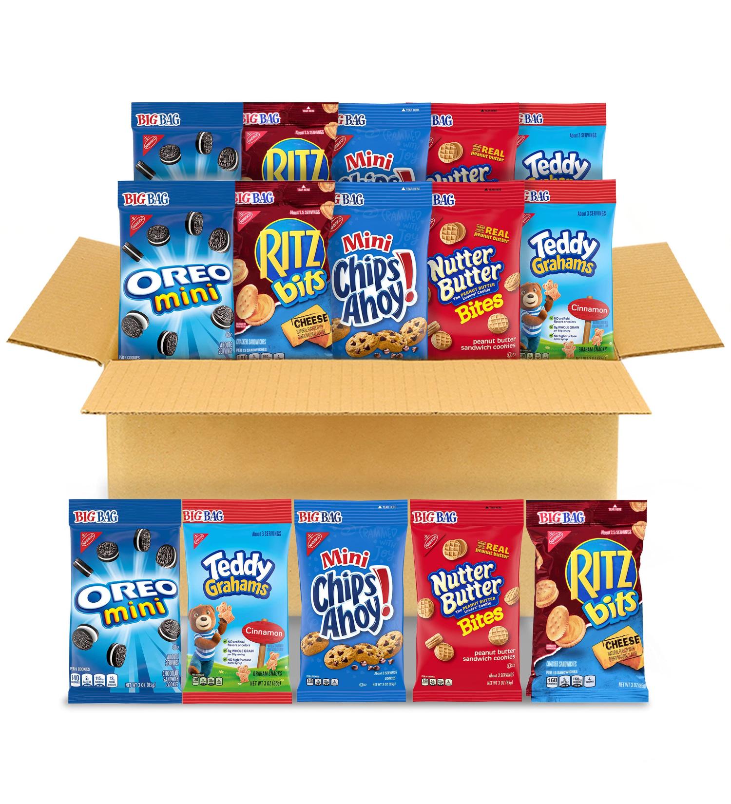 Halloween Mini Cookies & Crackers Variety Pack - OREO, CHIPS AHOY, Nutter Butter, RITZ Bits & Teddy Grahams - 15 Ct Big Bags - Buy Online on GoSupps.com