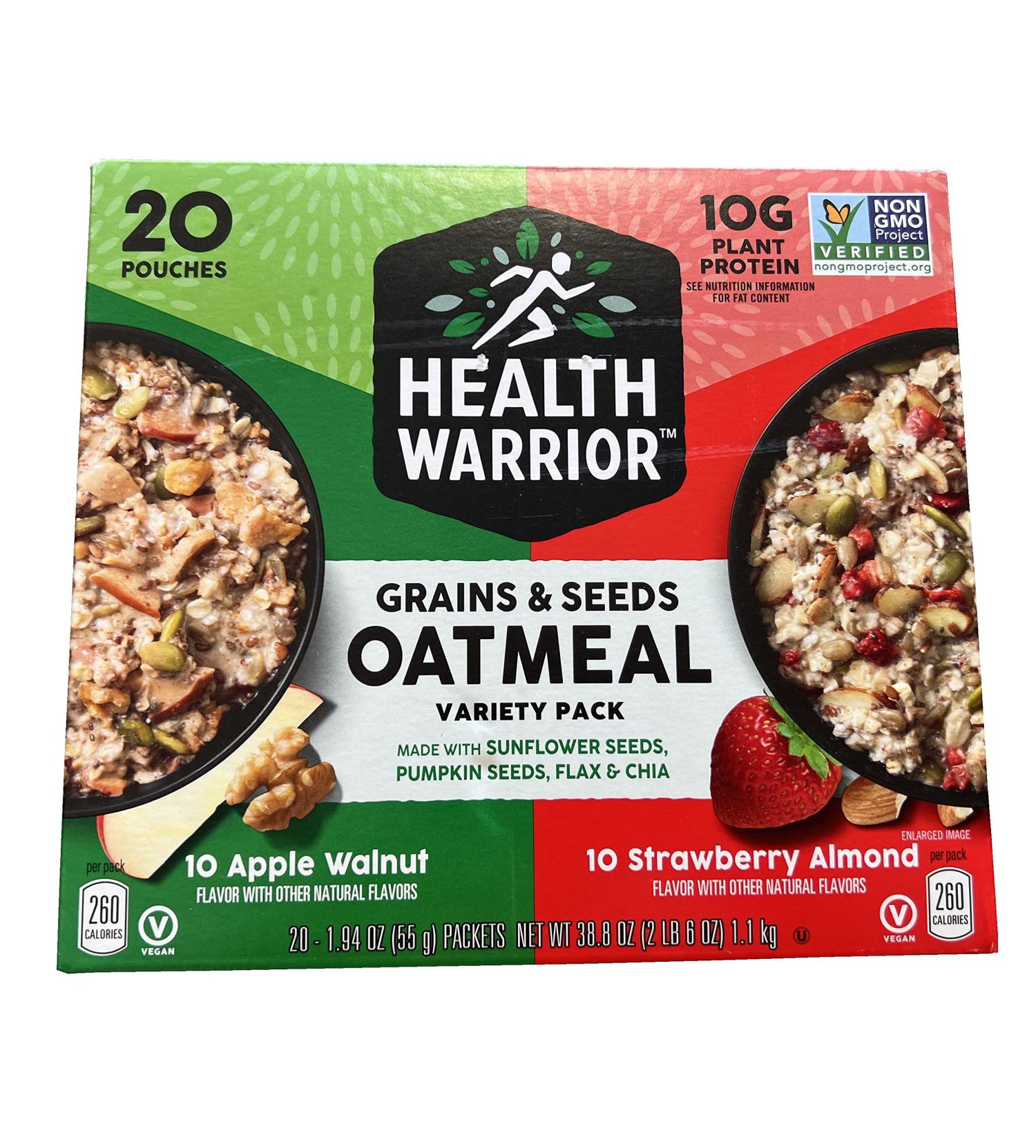 HEALTH WARRIOR OATMEAL VARIETY PACK 20CT 38.8OZ (2.4LB)