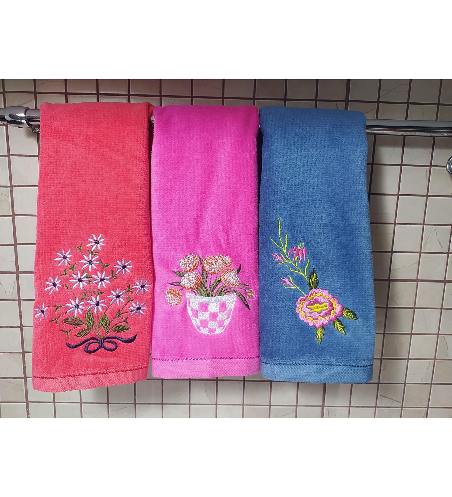 GEORGIABAGS 100% Cotton Velour Fingertip Towel Set (3 Pack) - Super Soft Bamboo & Cotton Hand Towels - Extra-Absorbent Small Finger Tip Towels for Bathroom, Guests & Gifts - Buy Online on GoSupps.com