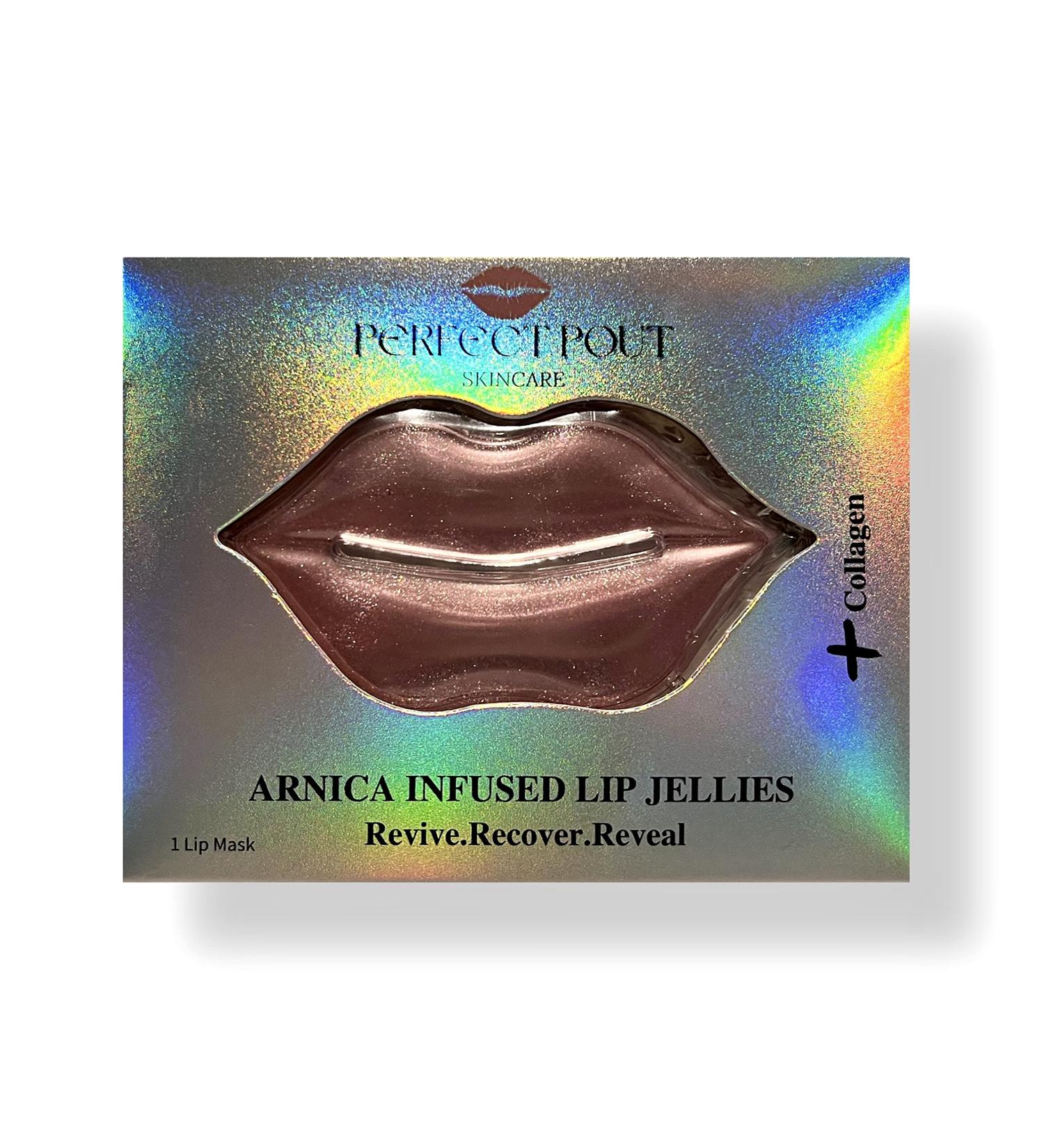 Perfect Pout Skincare Natural Arnica and Collagen Lip Jellies Lip Mask | Lip Care | Moisturizes & heals lips | reduces fine lines | lip filler recovery | arnica infused lip mask | anti-aging