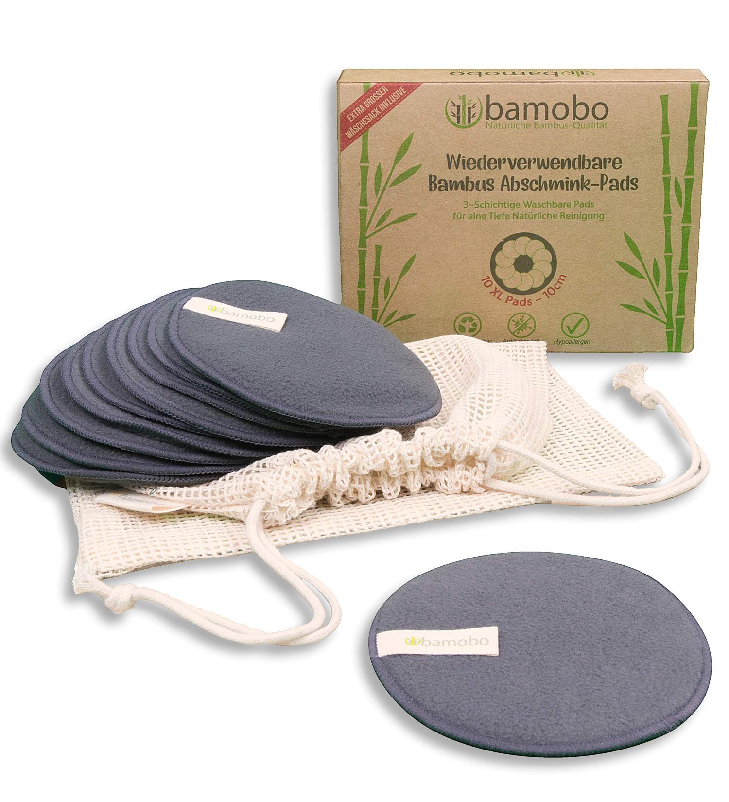 10 XL Reusable Bamboo Activated Carbon Makeup Pads | Washable Eco-Friendly Slurry Pads | Sustainable Cotton Towels - Buy Online on GoSupps.com