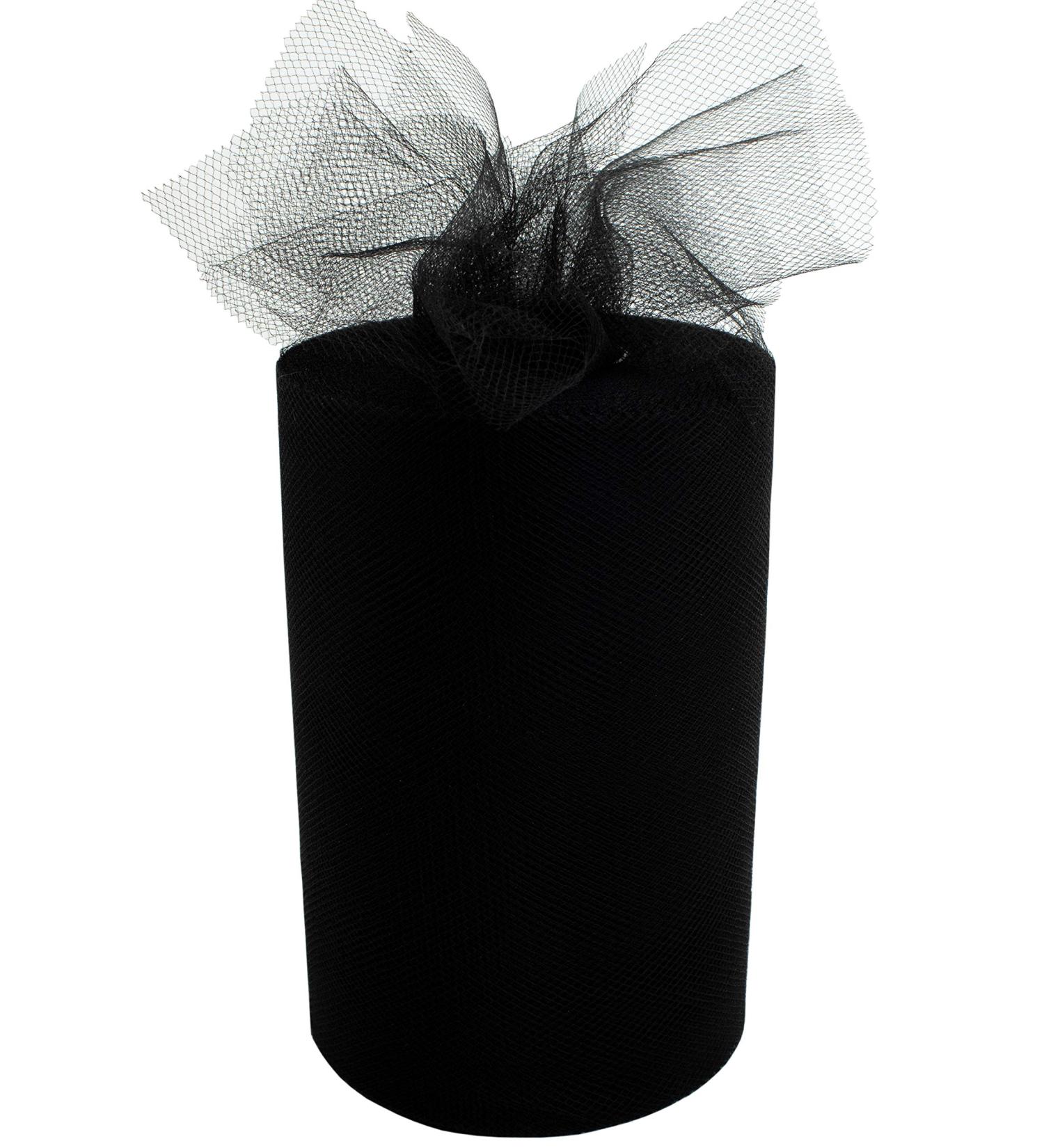 Black Tulle Fabric Roll - 6 x 100 Yards - Polyester Spool for Crafts, Decorations, Tutus, Weddings, Costumes, Skirts, Parties, Gifts - by Craft Forge - Buy Online on GoSupps.com
