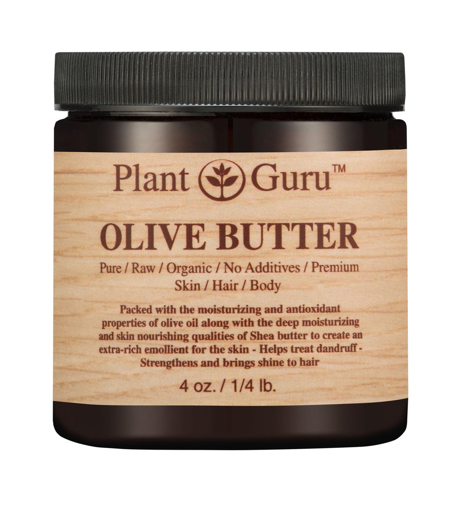 Olive Body Butter 4 oz. 100% Pure Raw Fresh Natural Cold Pressed. Skin Body and Hair Moisturizer DIY Creams Balms Lotions Soaps. 4 Ounce (Pack of 1)